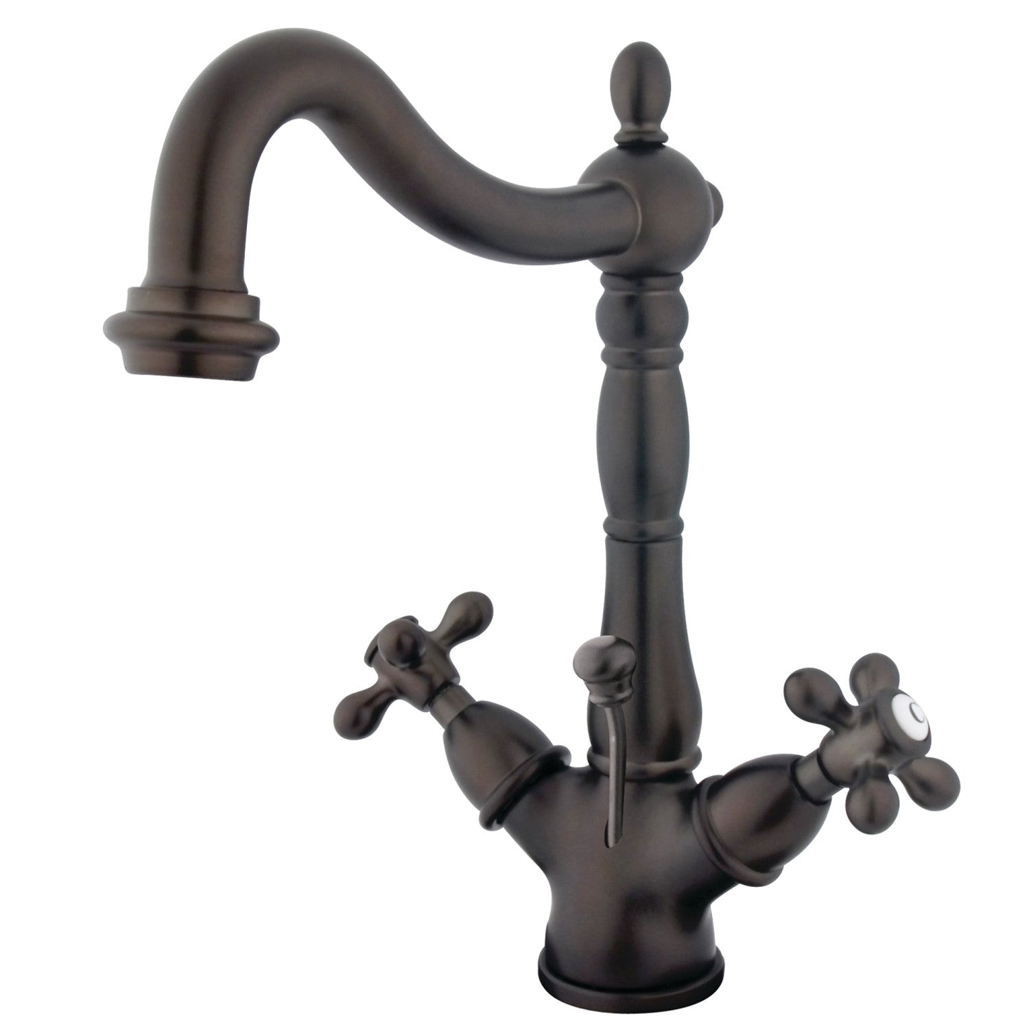 Kingston Heirloom KS1435AX - Heritage Double-Handle 1-or-3 Robinet de salle de bains à trou unique avec à tirette en laiton, bronze frotté à l'huile
