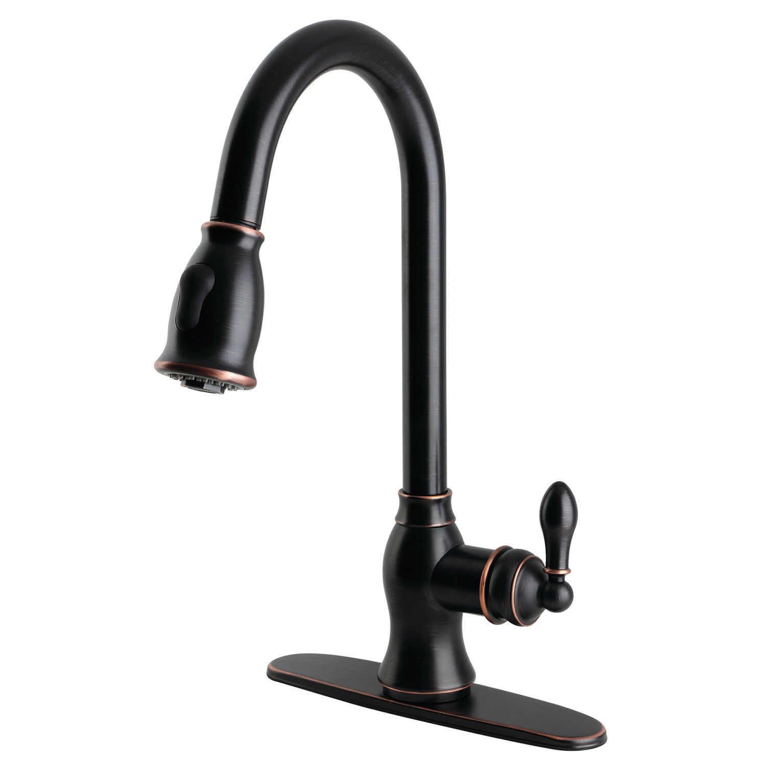 Kingston Heirloom GSY7776ACL - American Classic Single-Handle Pull-Down Kitchen Faucet, Naples Bronze