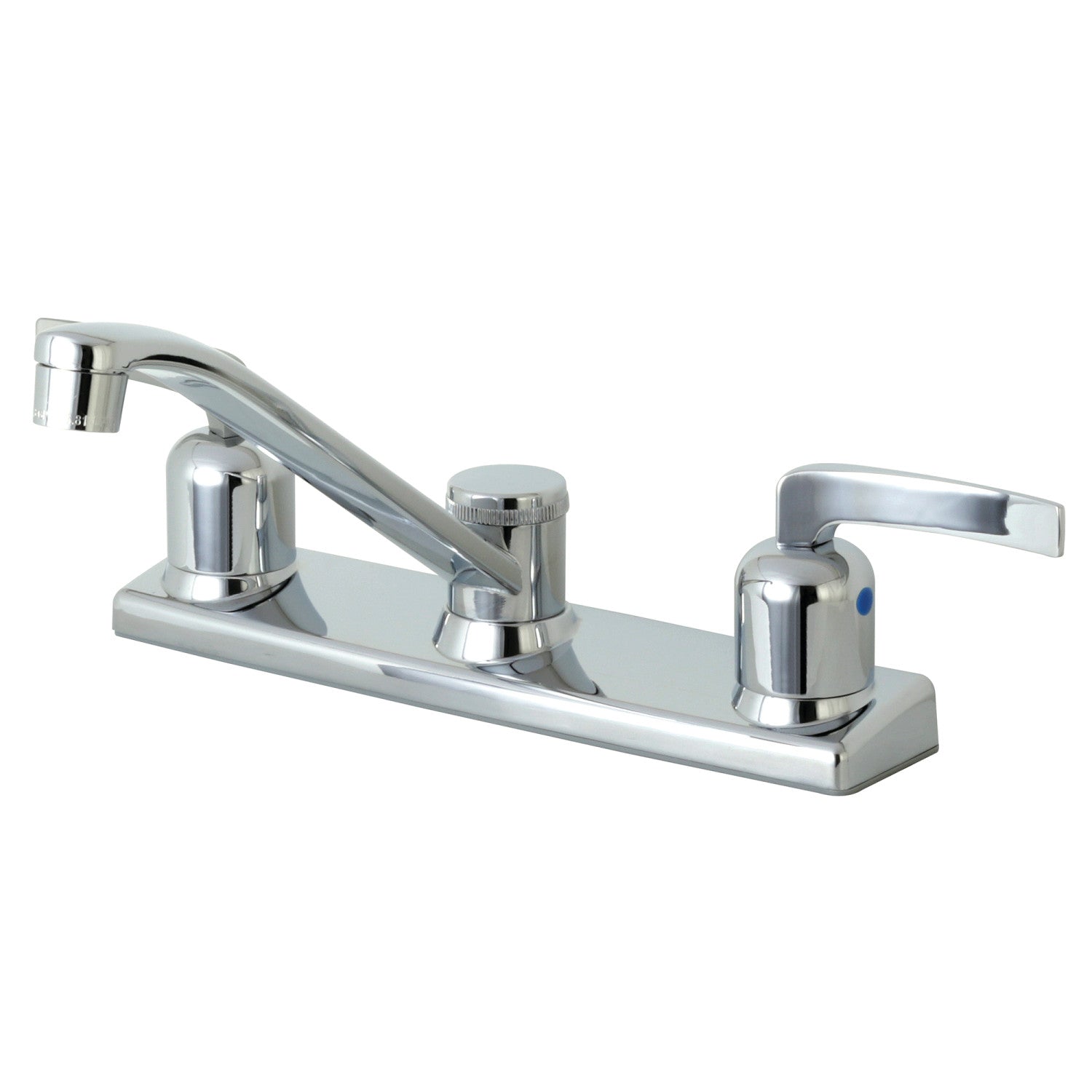 Kingston Tulare FB121EFL - Robinet de cuisine central à deux poignées Centurion 2 trous 8", chrome poli