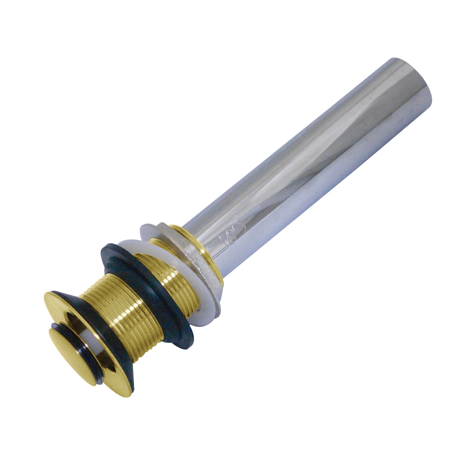 Kingston Trimscape EV8007 Brass Push Pop-Up Bathroom Sink Drain without Overflow, 22 Gauge, Brushed Brass