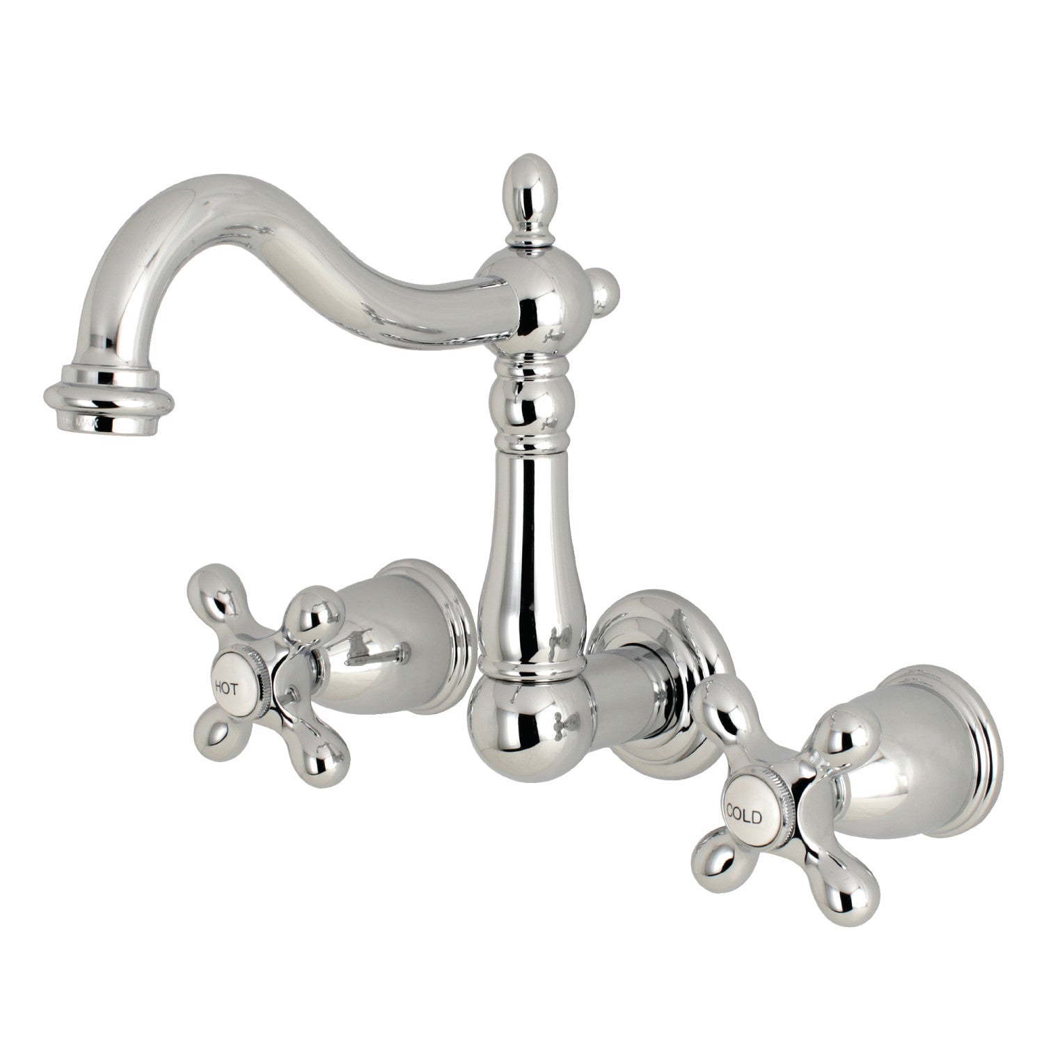Kingston Heirloom KS1251AX - Robinet de salle de bains à double poignée Heritage 3 trous, chrome poli