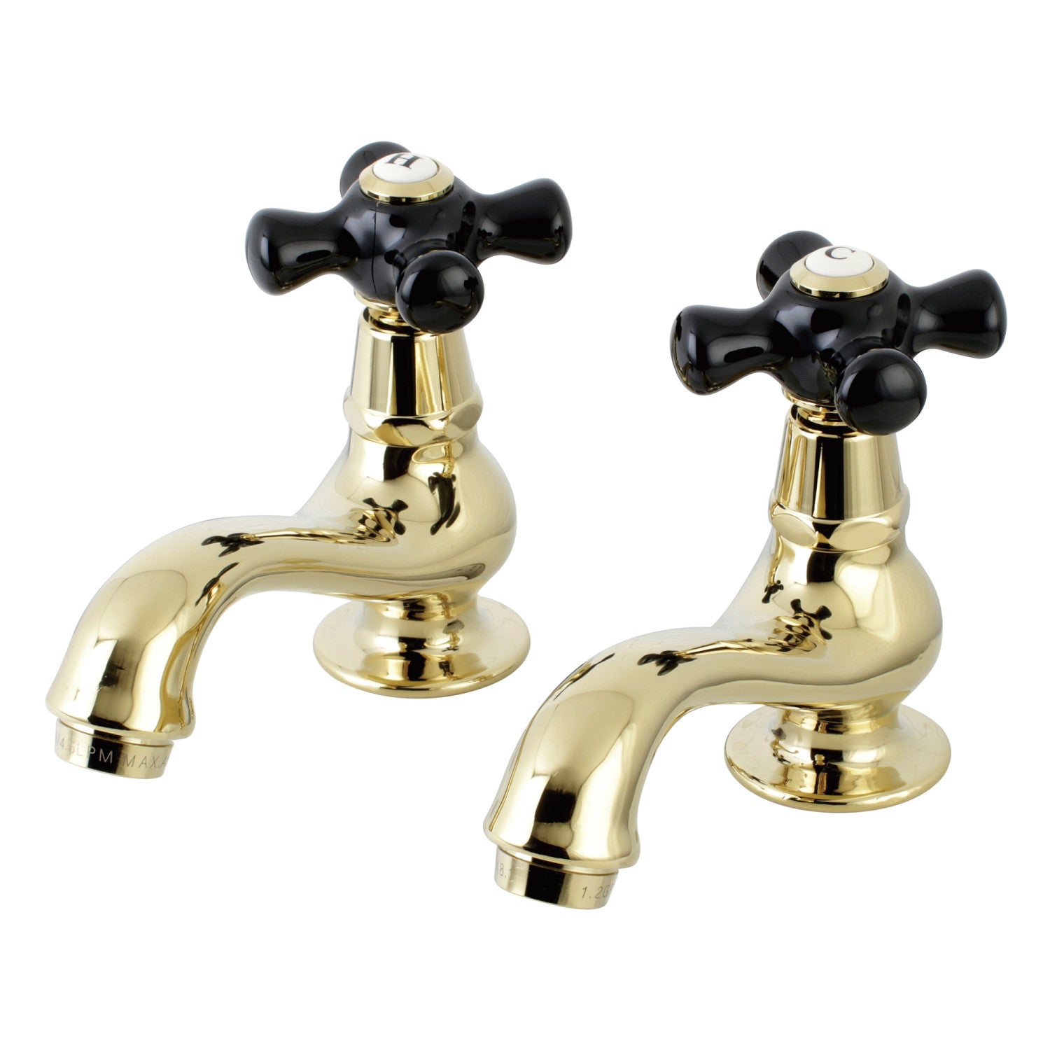 Kingston Heirloom KS1102PKX - Robinet de lavabo à deux poignées pour pont, laiton poli