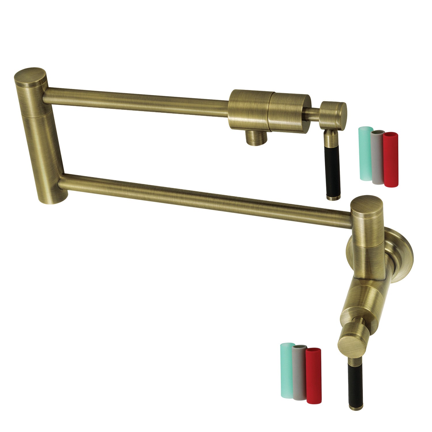 Kingston Sona KS4103DKL - Robinet de remplissage de pot de montage mural Kaiser 1 trou, laiton antique