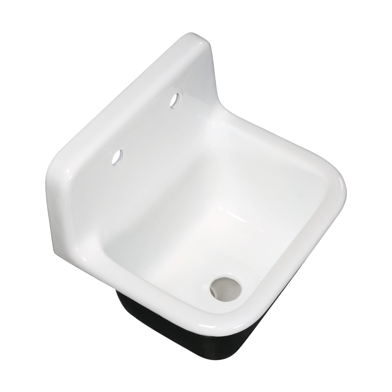 Kingston Heirloom GCKWS221822 - Petra Galley 22-Inch Cast Iron Single Bowl Wall Mount Kitchen Sink (2-Hole), White