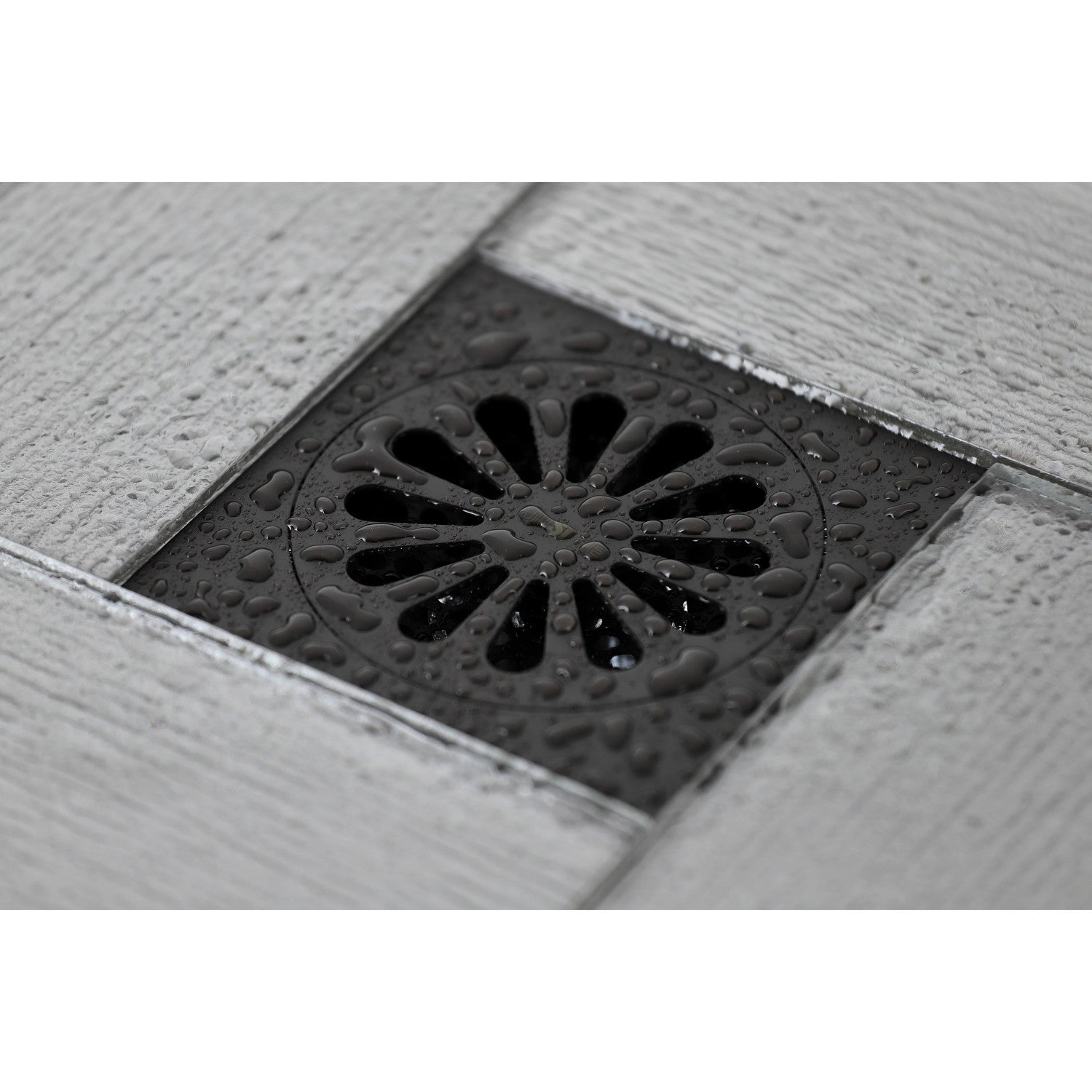 Kingston Watercourse BSF4161ORB 4-Inch Brass Square Grid Shower Drain with Hair Strainer, Oil Rubbed Bronze