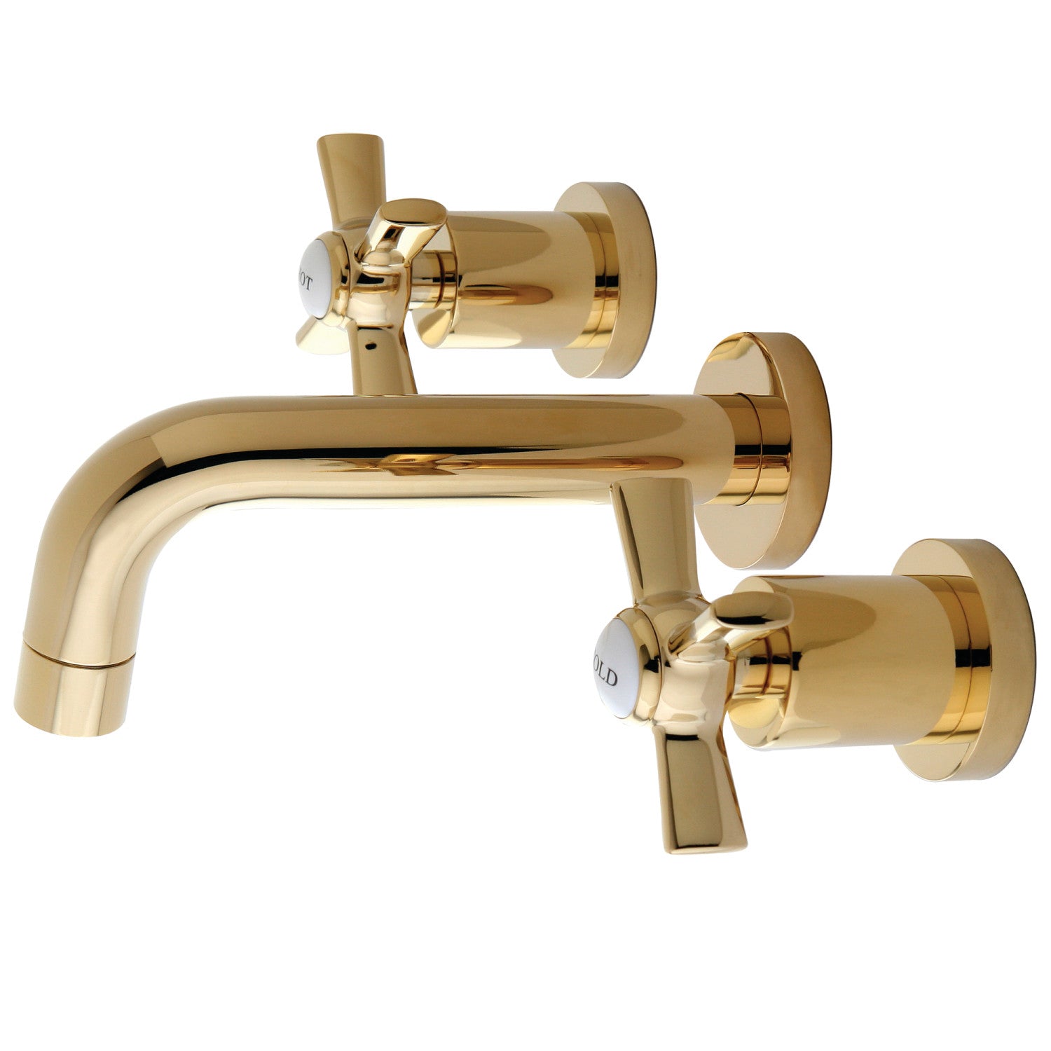 Kingston Sona KS8122ZX - Robinet de salle de bains à double poignée Millennium 3 trous, laiton poli