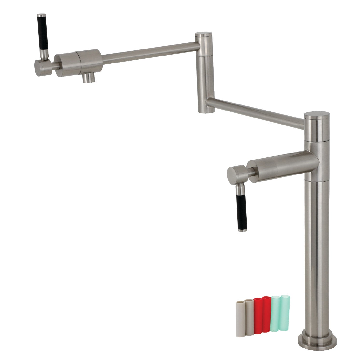 Kingston Sona KS4708DKL - Robinet de remplissage de pot de montage de plate-forme de Kaiser 1 trou, nickel brossé