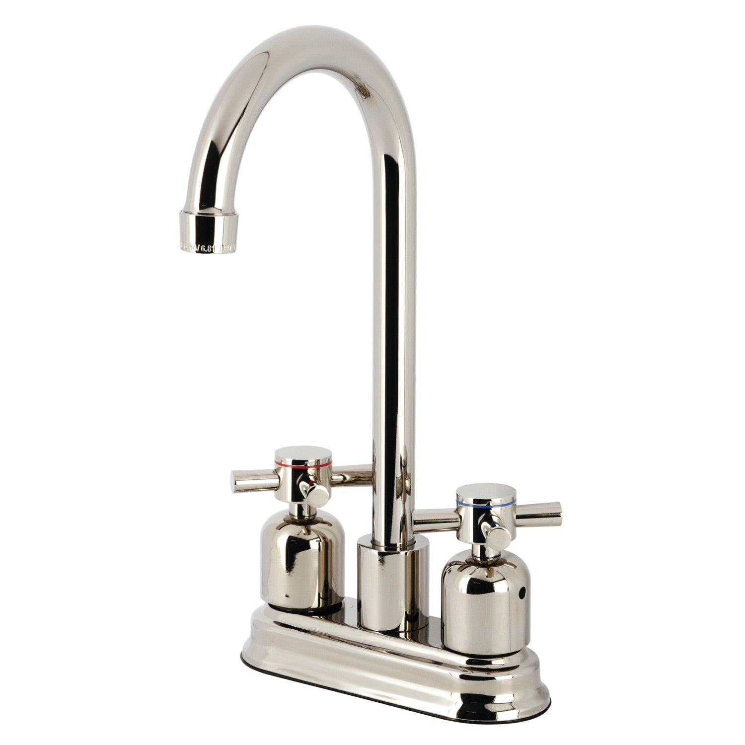 Kingston Tulare KB8496DX - Robinet de bar à deux poignées Concord 2 trous, nickel poli