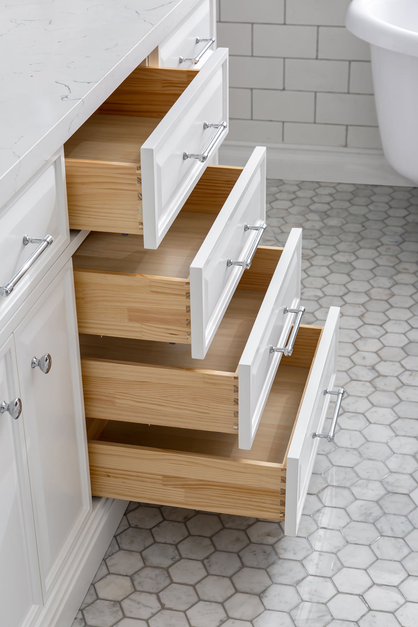 Kingston Luxe PA72QZ01PW - 72 in. x 22 in. Bathroom Vanity Quartz Top and White Basin, Pure White