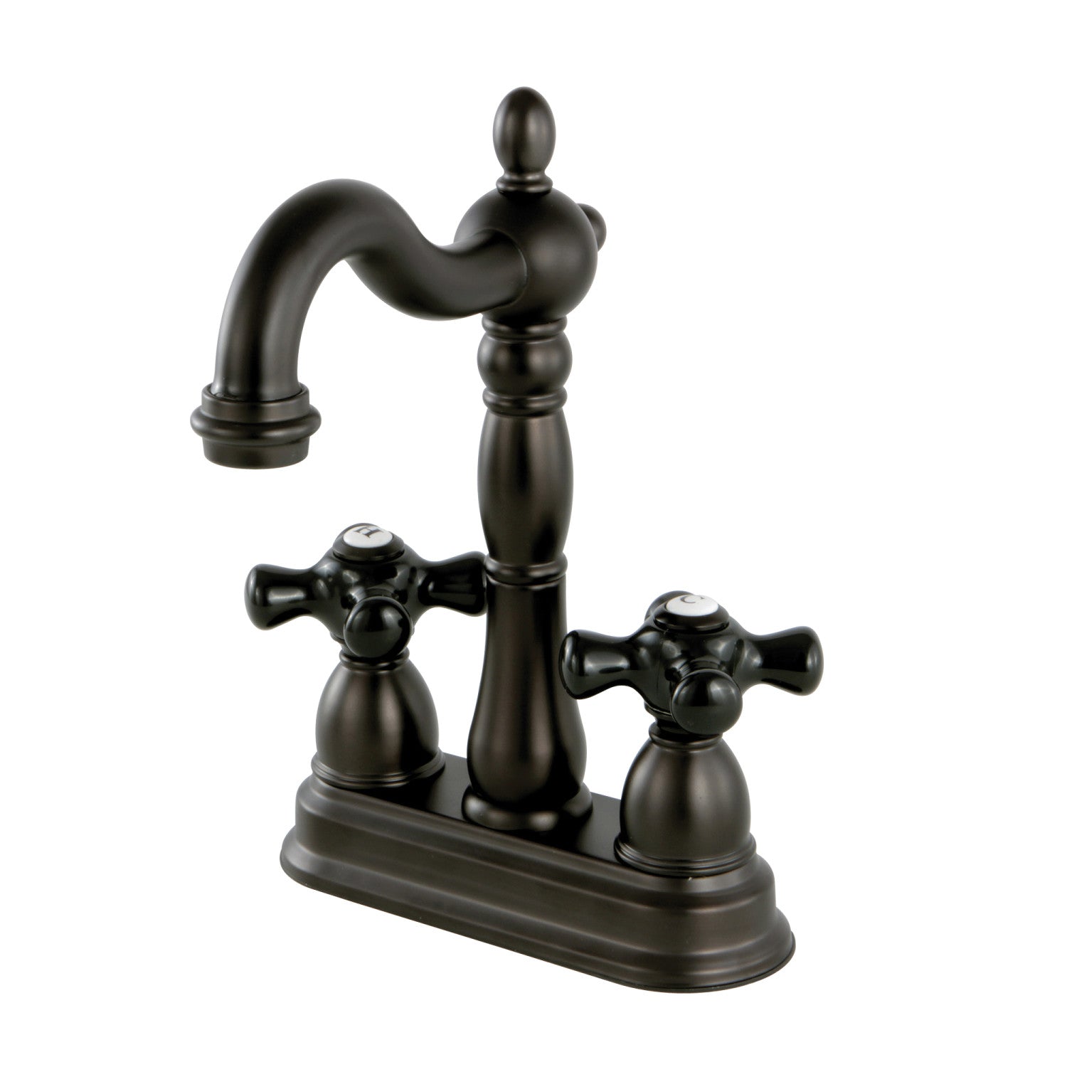 Kingston Heirloom KB1495PKX - Robinet de barre de plate-forme à deux poignées 2 trous, bronze frotté à l'huile
