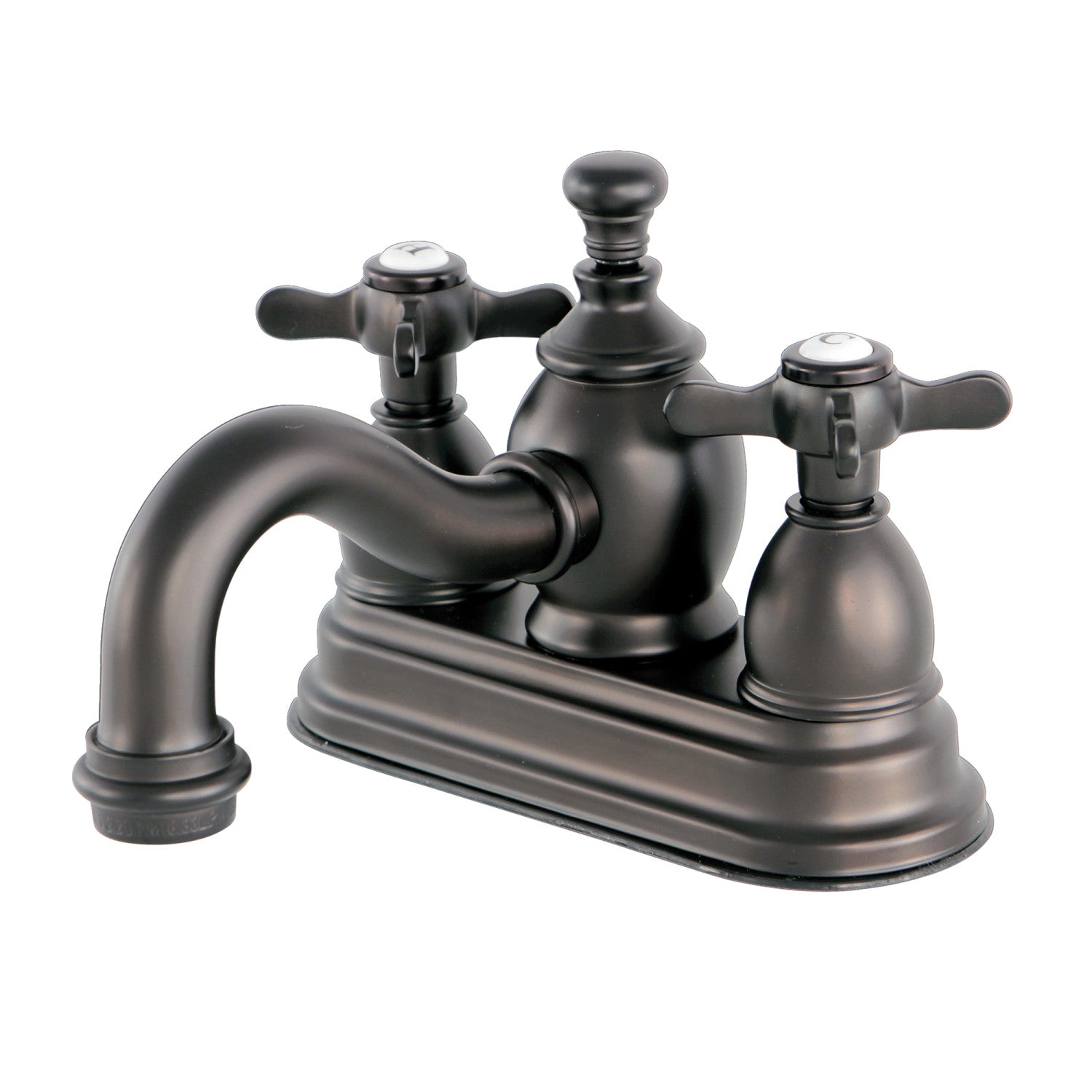 Kingston Heirloom KS7105BEX - Essex Double-Handle 3 trous montage sur plage 4-Inch Centerset Robinet de salle de bains avec laiton à tirette, Bronze frotté à l'huile