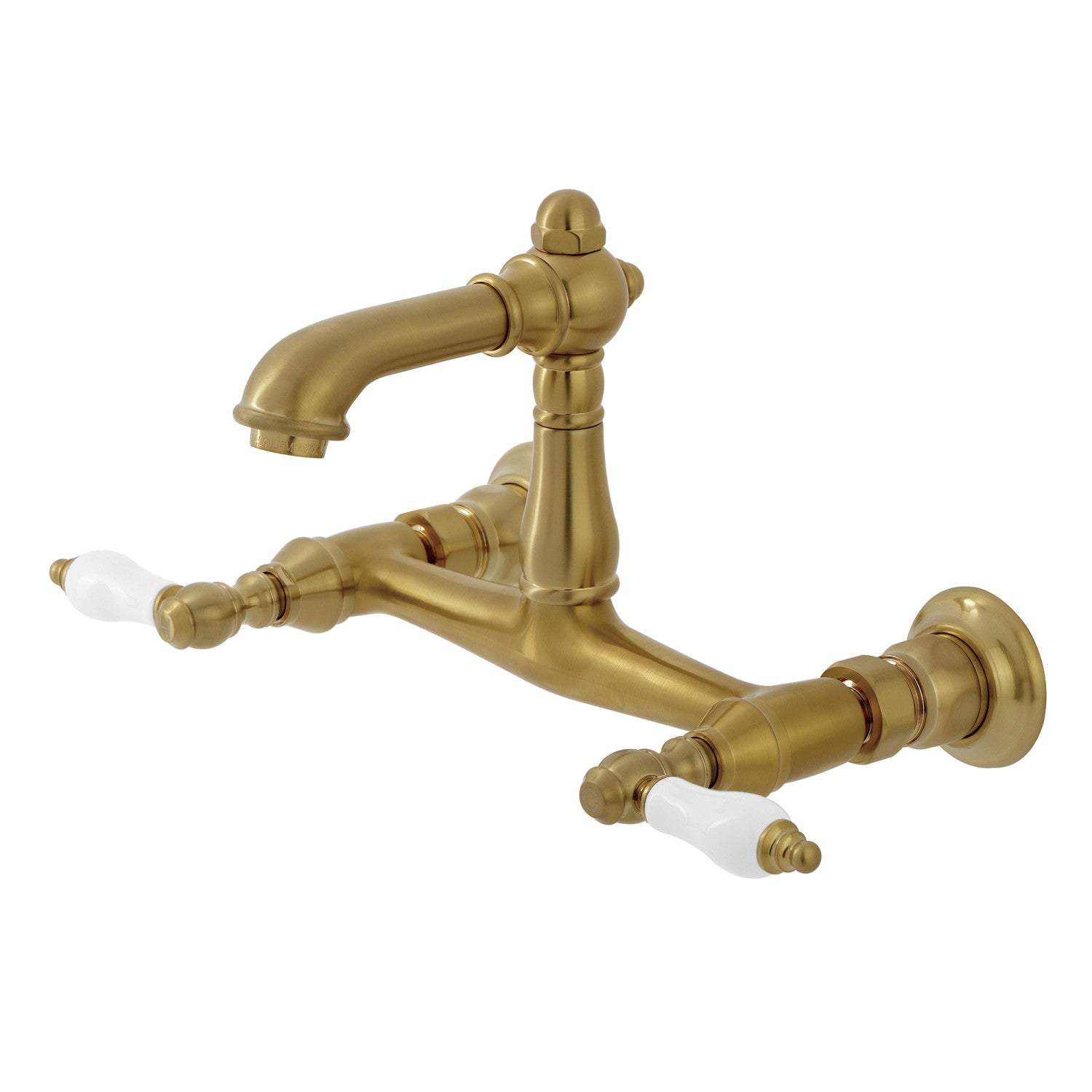 Kingston Heirloom KS7257PL - Robinet de salle de bain double poignée de pays anglais 2 trous, laiton brossé
