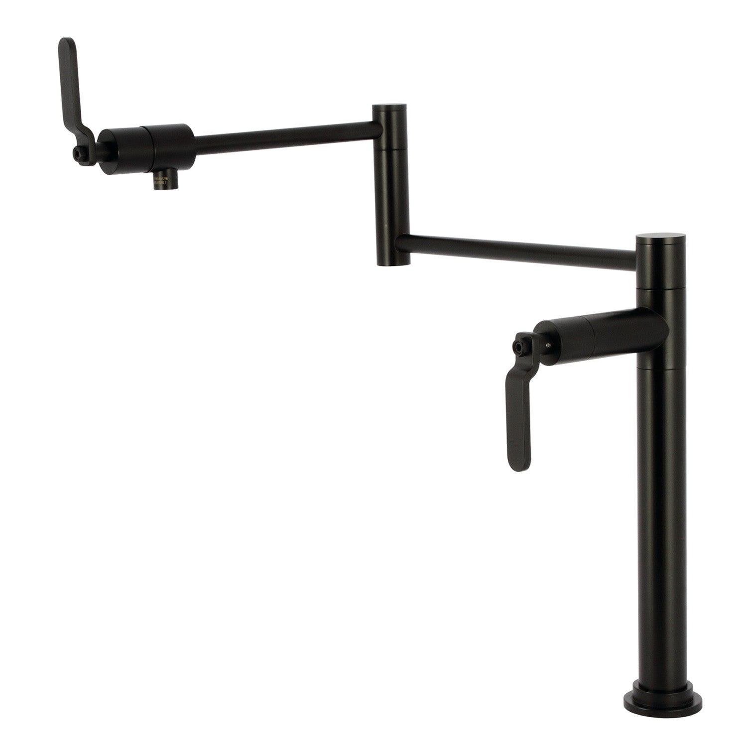 Kingston Sona KS4700KL - Robinet de remplissage de pot de plate-forme à deux poignées Whitaker 1 trou, noir mat