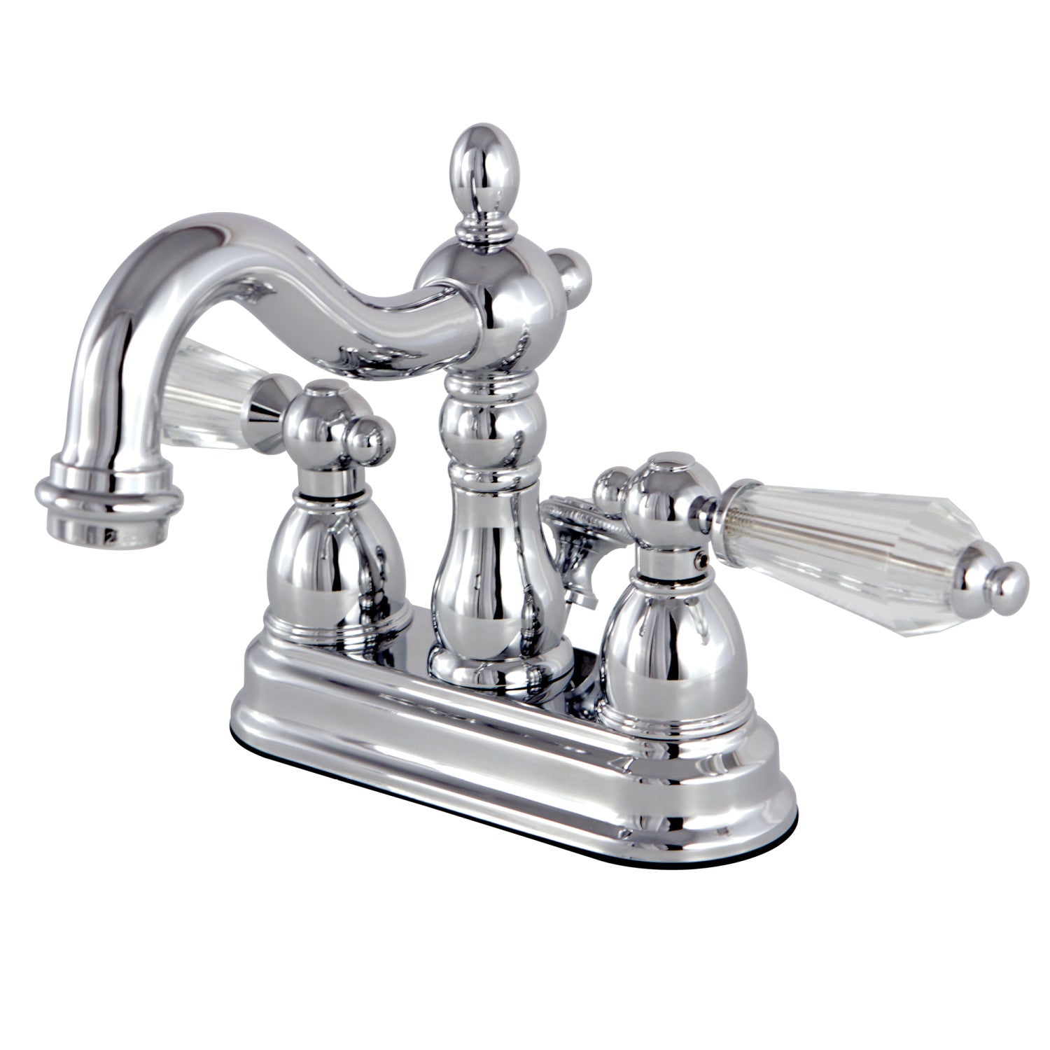 Kingston Heirloom KS1601WLL - Wilshire Double-Handle 3 trous montage sur plage 4-Inch Centerset Robinet de salle de bains avec laiton à tirette, Chrome poli