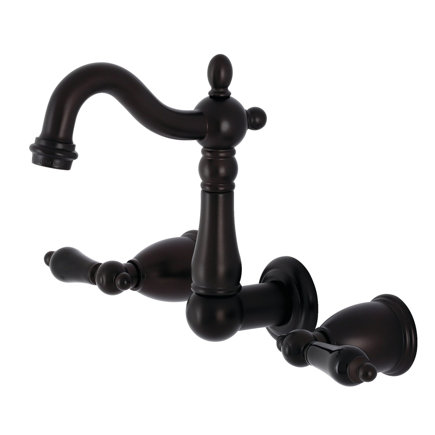 Kingston Heirloom KS1225PKL - Robinet de salle de bains à double poignée 3 trous Wall Mount, bronze frotté à l'huile