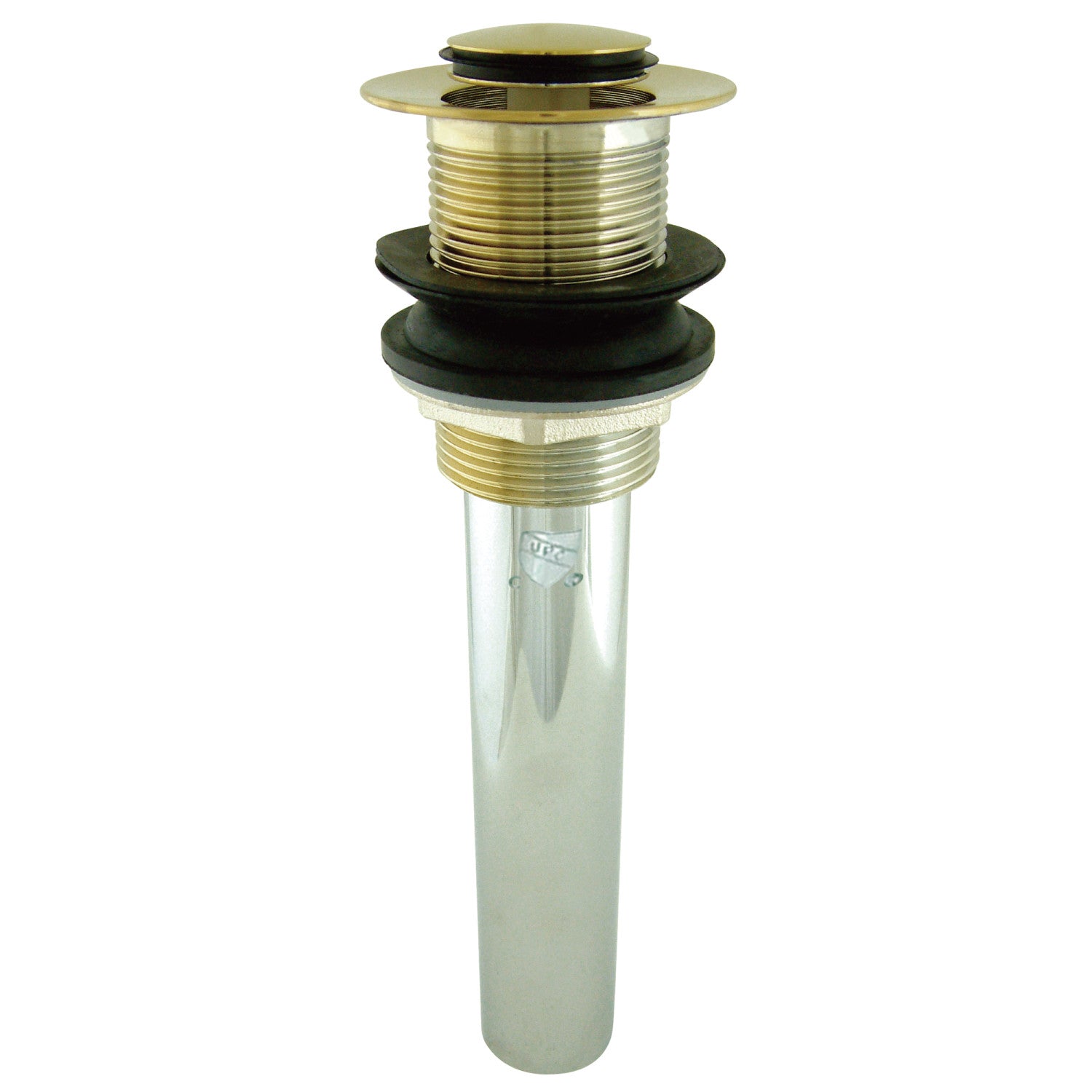 Kingston Trimscape EV8002 Brass Push Pop-Up Bathroom Sink Drain without Overflow, 22 Gauge, Polished Brass