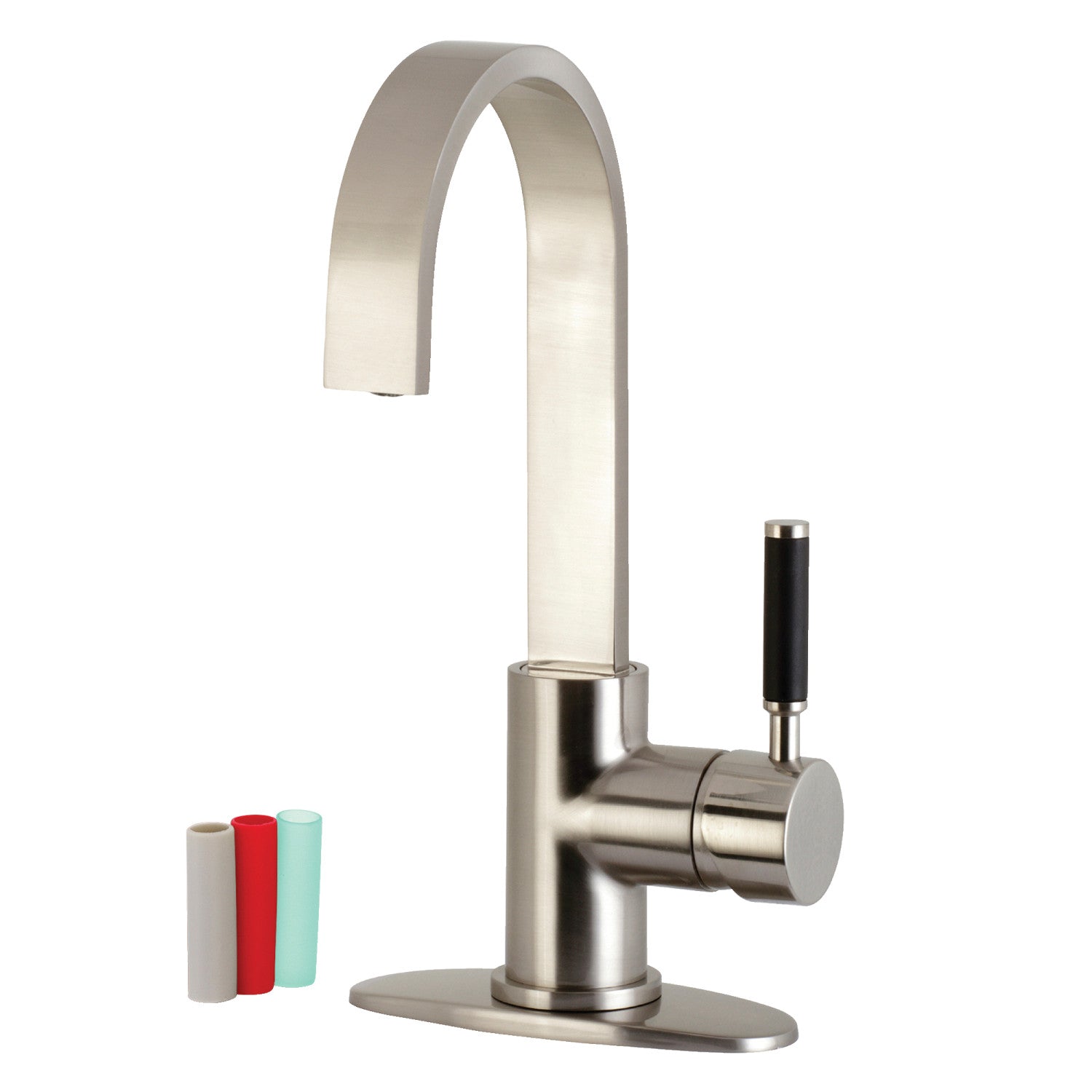 Kingston Sona LS8618DKL - Robinet de bar à une poignée Kaiser 1 trou, nickel brossé