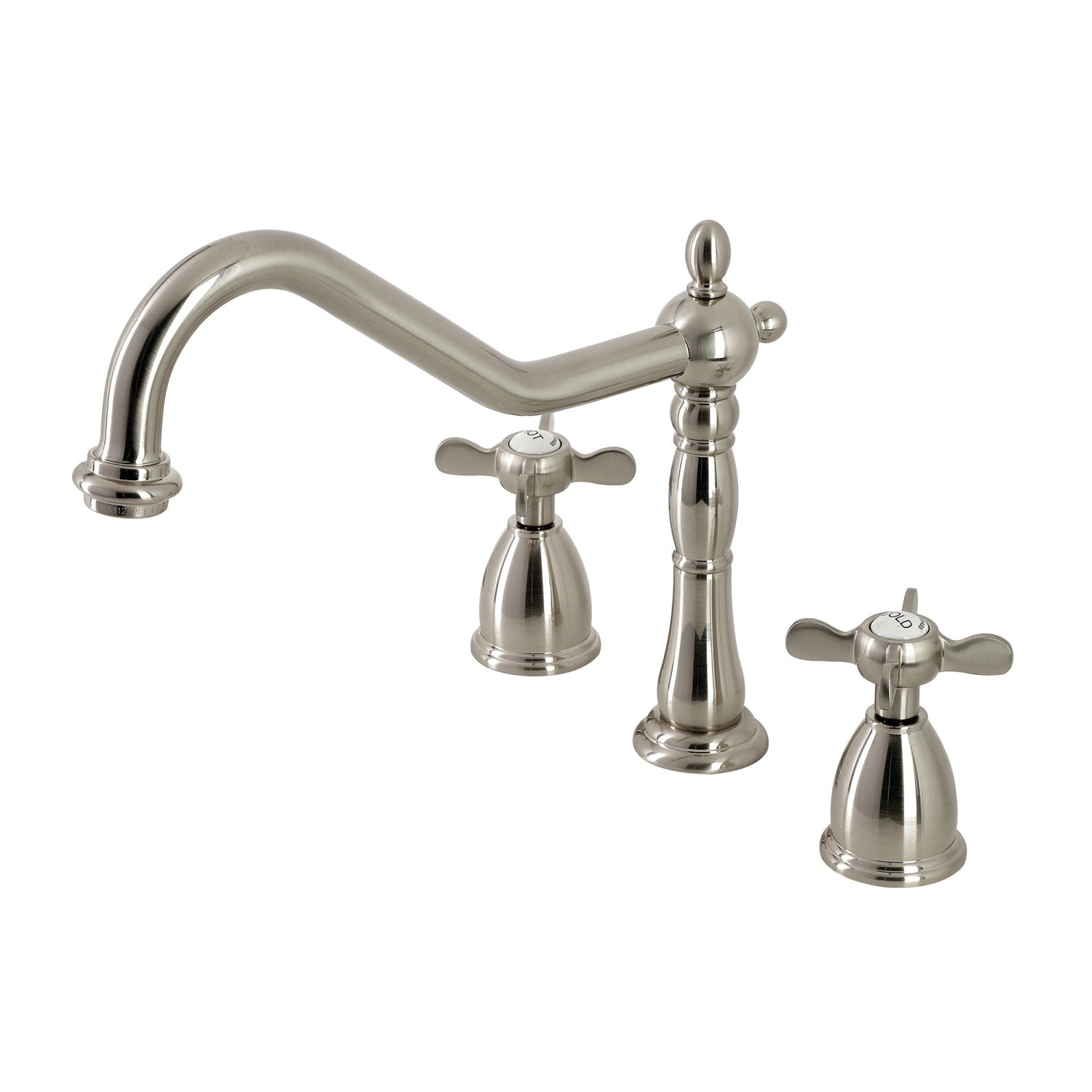 Kingston Heirloom KB1798BEXLS - Essex Double-Handle 3 trous Robinet de cuisine répandu, Nickel brossé
