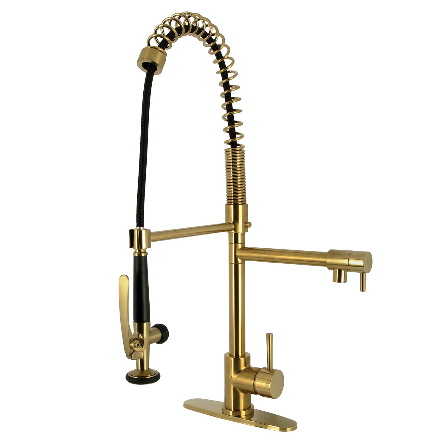 Kingston Sona LS8503DL - Robinet de cuisine pré-rinçage Concord 1 trou, laiton brossé
