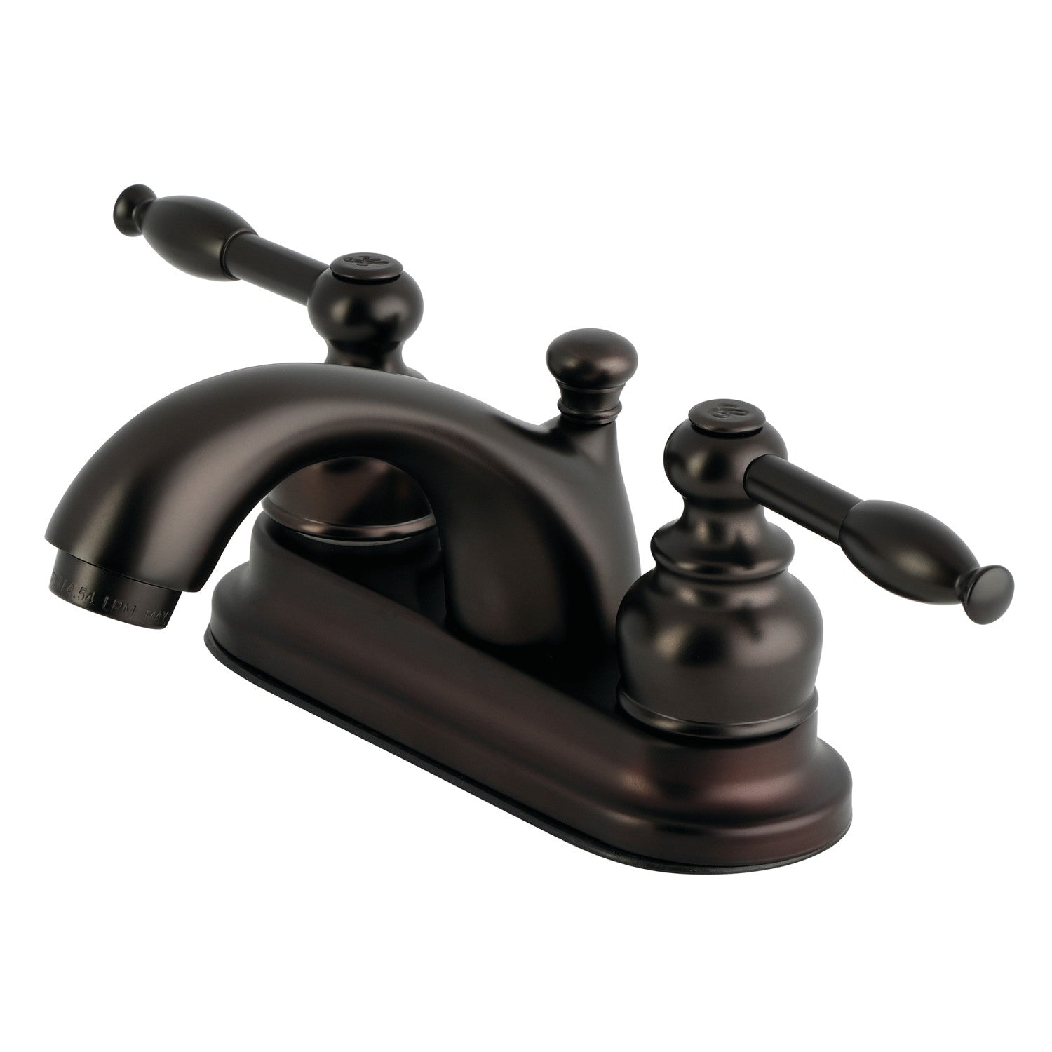Kingston Tulare FB2605KL - Knight Double-Handle 3-Hole Deck Mount 4-Inch Centerset Bathroom Faucet with Pop-Up Drain, Oil Rubbed Bronze