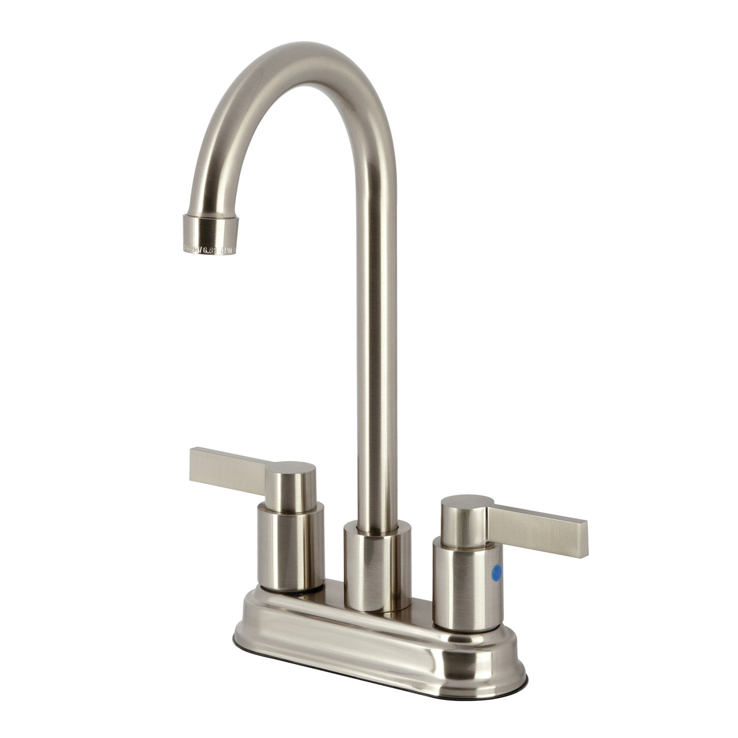 Kingston Tulare KB8498NDL - NuvoFusion Two-Handle 2-Hole Deck Mount Bar Faucet, Brushed Nickel