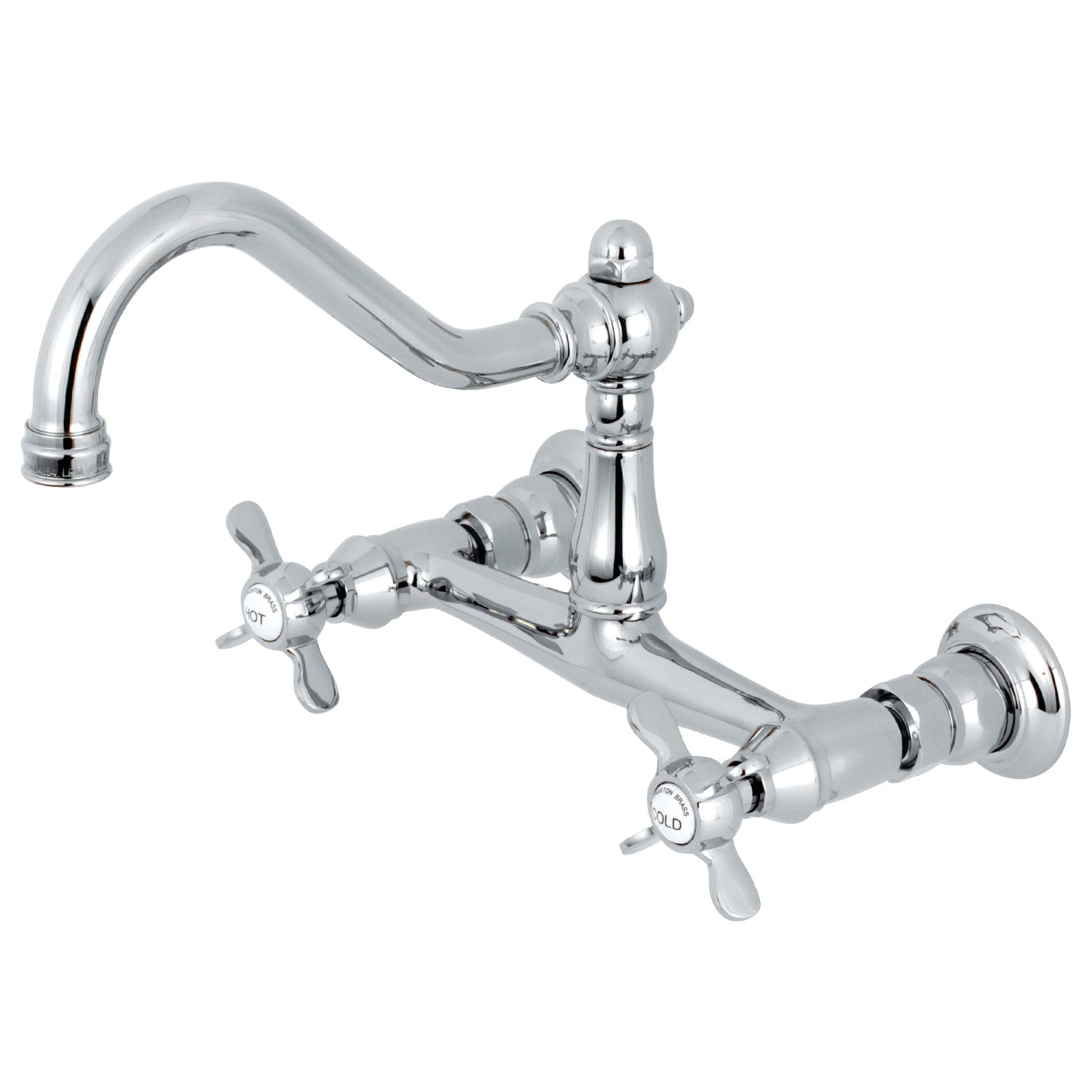 Kingston Heirloom KS3241BEX - Essex Double-Handle 2 trous Robinet de salle de bains mural, chrome poli
