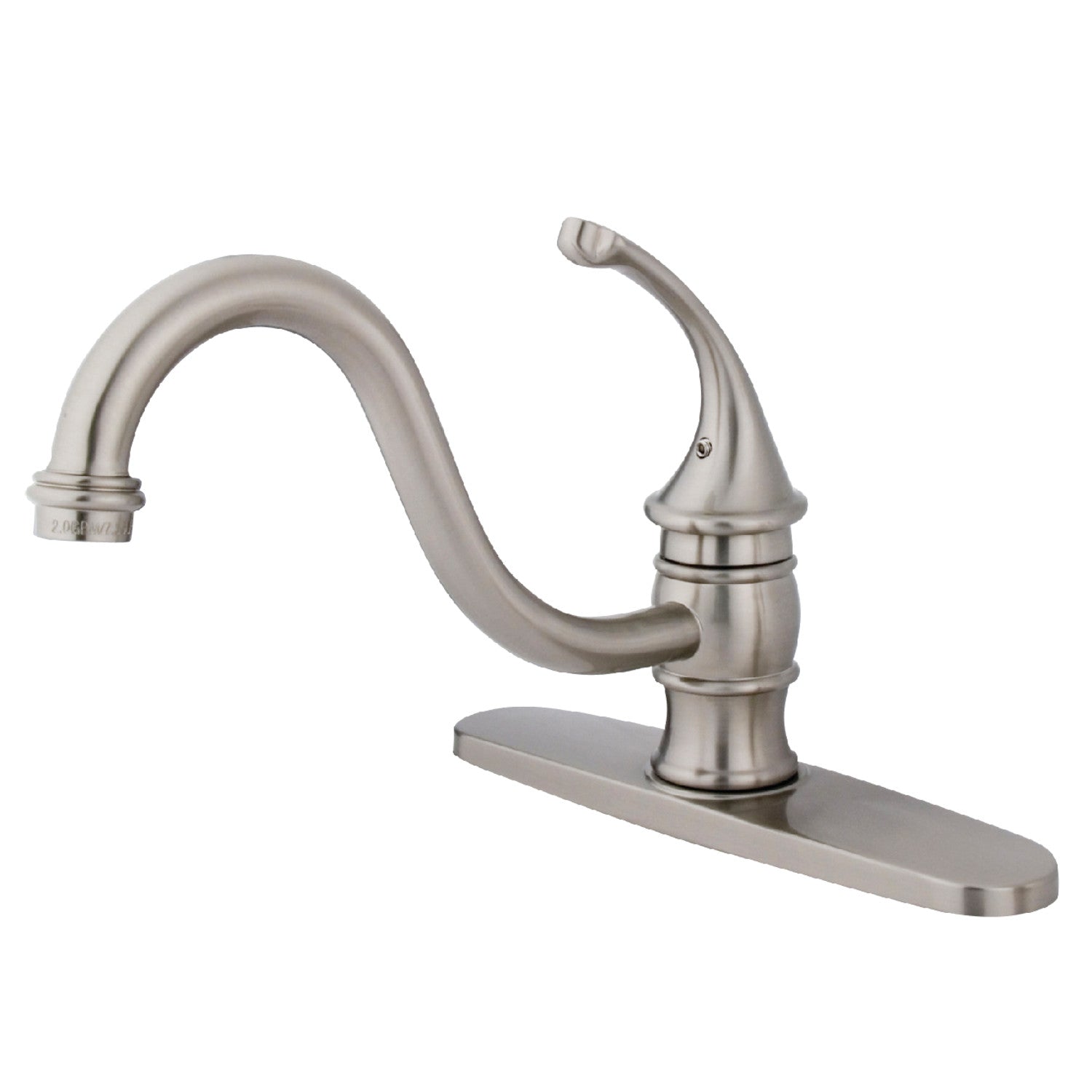Kingston Tulare KB3578GLLS - Robinet de cuisine géorgien à une poignée 1-or-3, Nickel brossé
