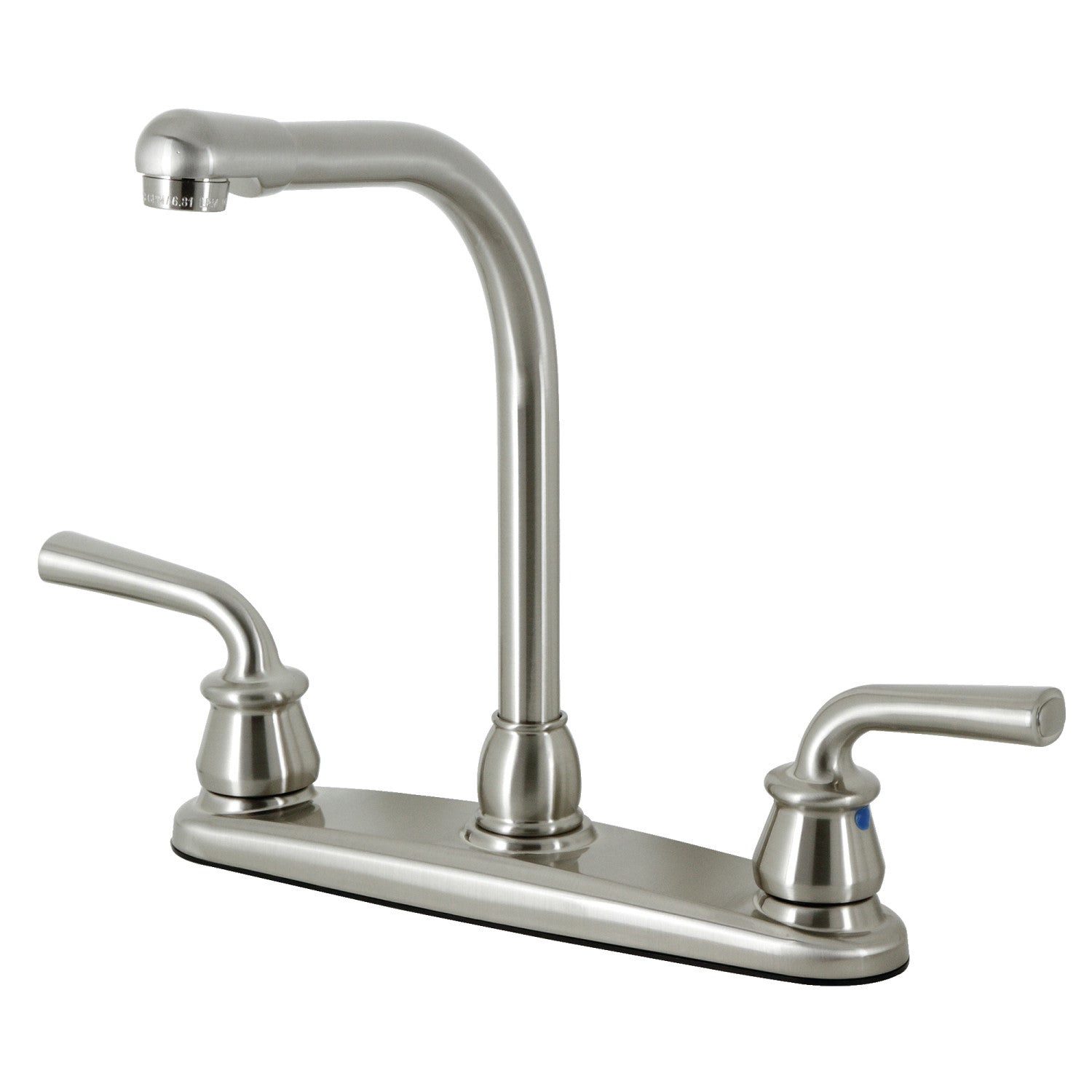 Kingston Tulare KB758RXLLS - Robinet de cuisine central à deux poignées 3 trous 8, nickel brossé
