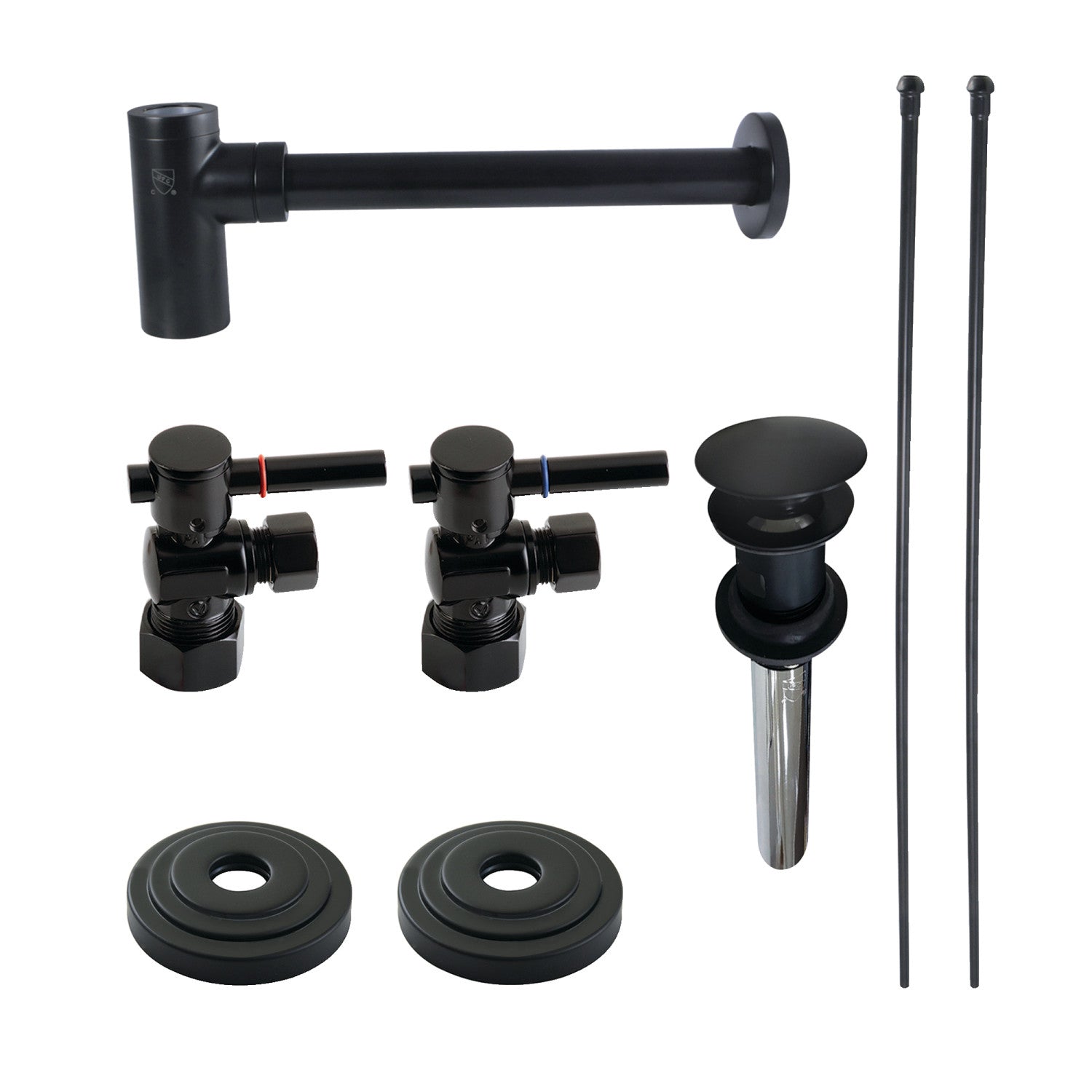 Kingston Sona CC53300DLTRMK2 - Trimscape Modern Plumbing Sink Trim Kit with Bottle Trap and Overflow Drain, Matte Black