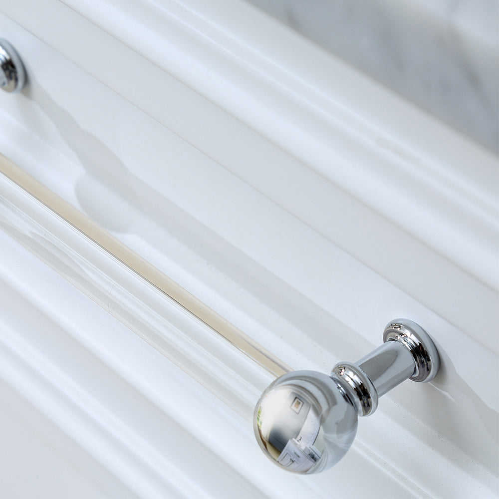 Kingston Luxe DE24CW01PW - 24 in. x 22 in. Bathroom Vanity Marble Top and White Basin, White