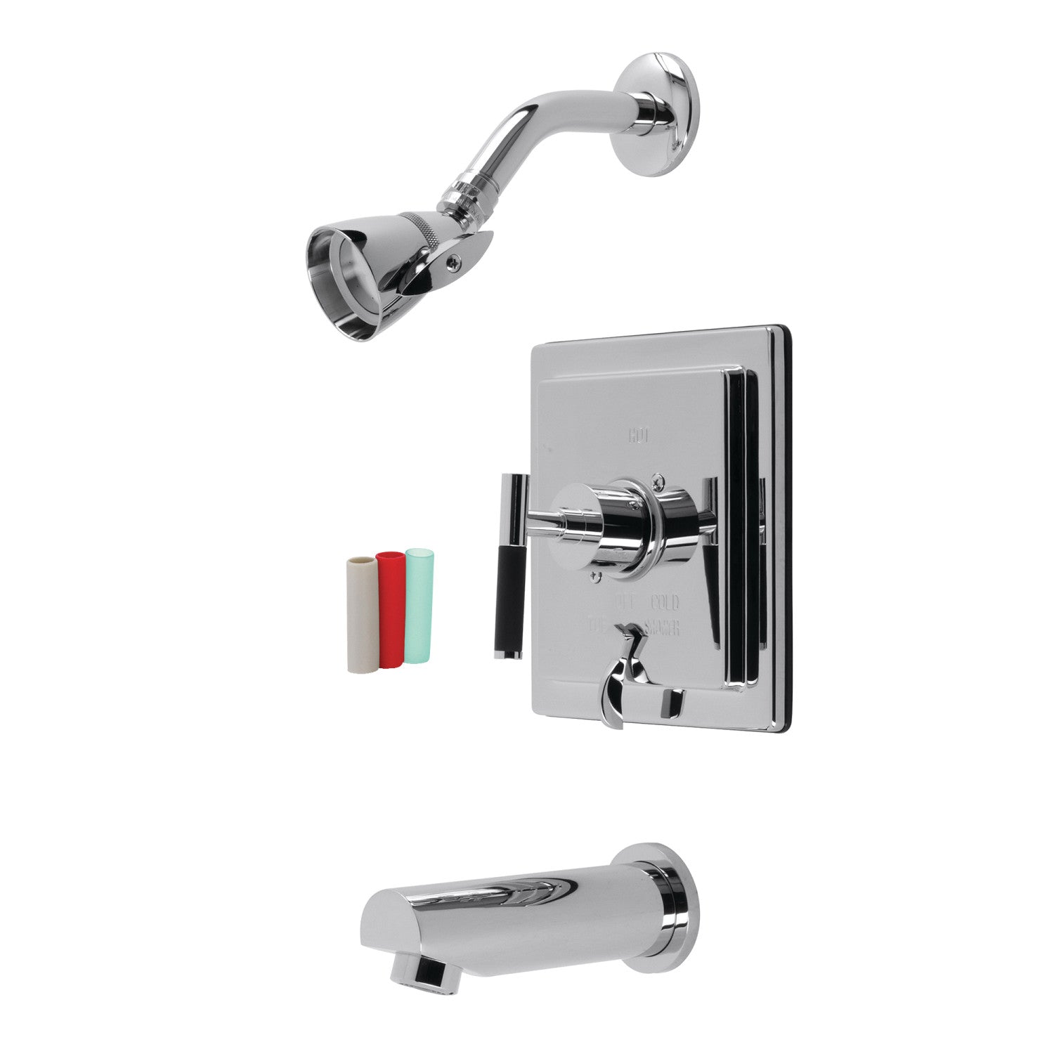 Kingston Sona KB86510CKL - Robinet de baignoire et de douche à pression simple poignée Kaiser, chrome poli