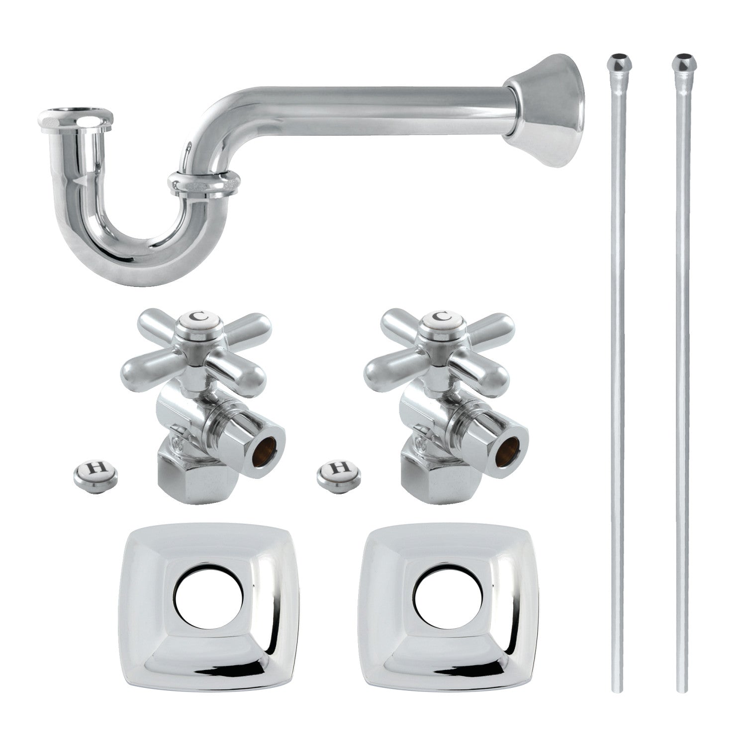 Kingston Tulare KPK110P1 - Gehry Modern Plumbing Sink Trim Kit with P-Trap, Polished Chrome