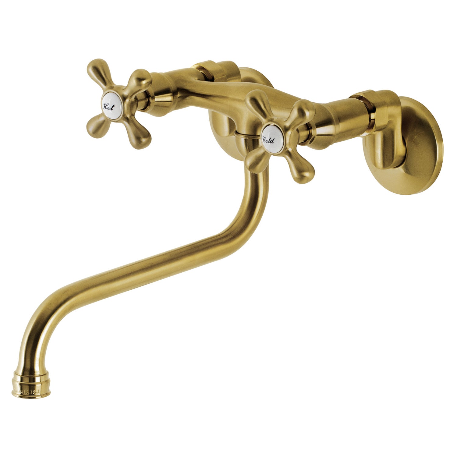Kingston Heirloom KS215SB - Kingston Double-Handle 2 trous Robinet de salle de bains mural, laiton brossé