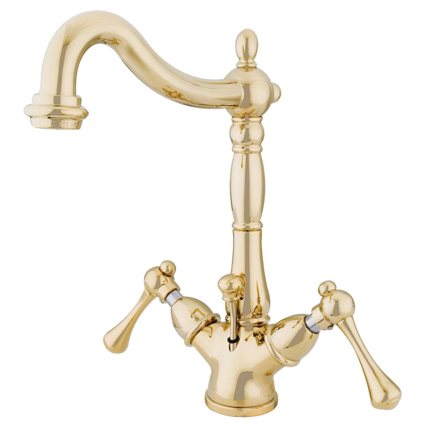 Kingston Heirloom KS1432BL - Heritage Double-Handle 1-or-3 Robinet de salle de bains à trou unique avec laiton à tirette, laiton poli