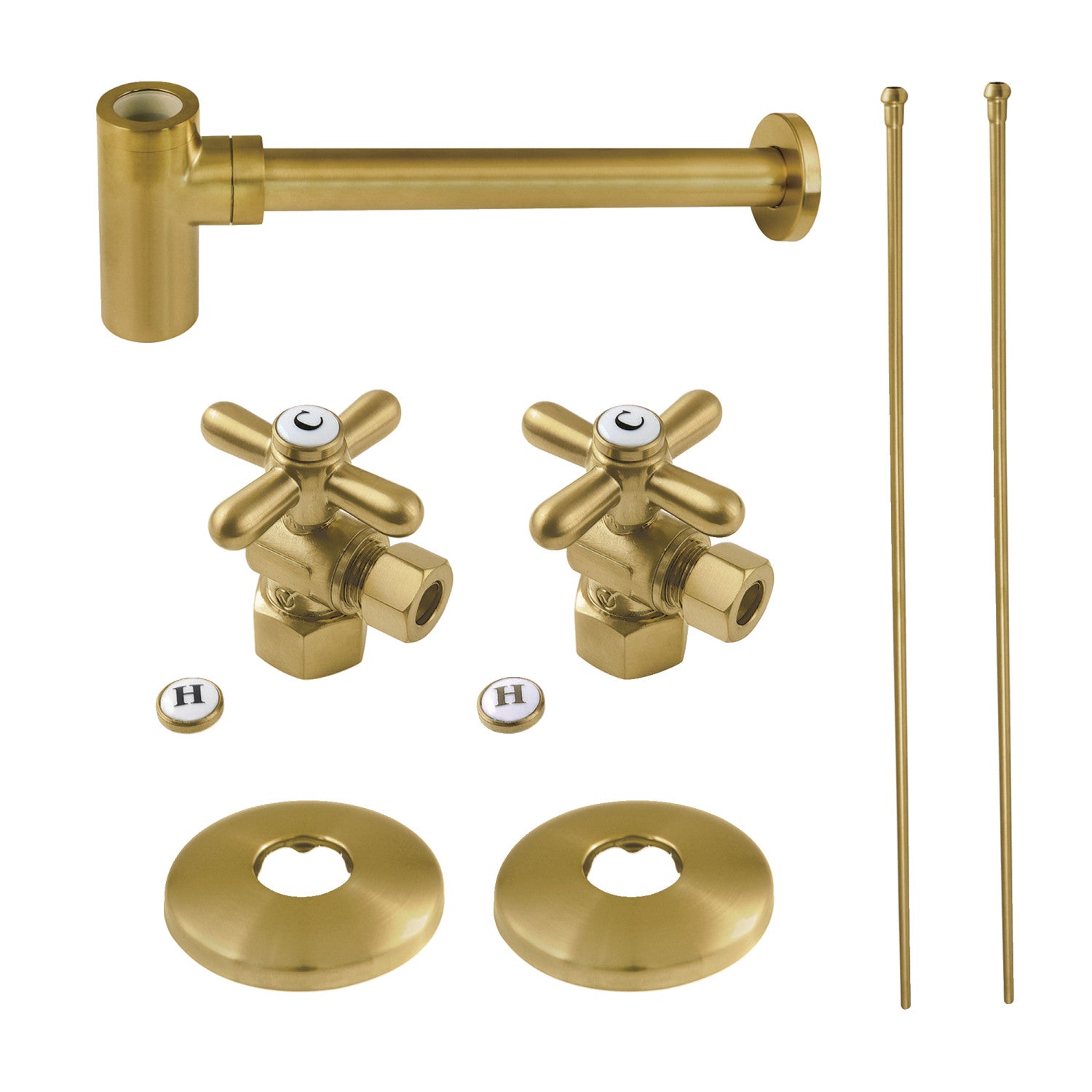 Kingston Tulare KPK807P - Trimscape Modern Plumbing Sink Trim Kit with Bottle Trap, Brushed Brass