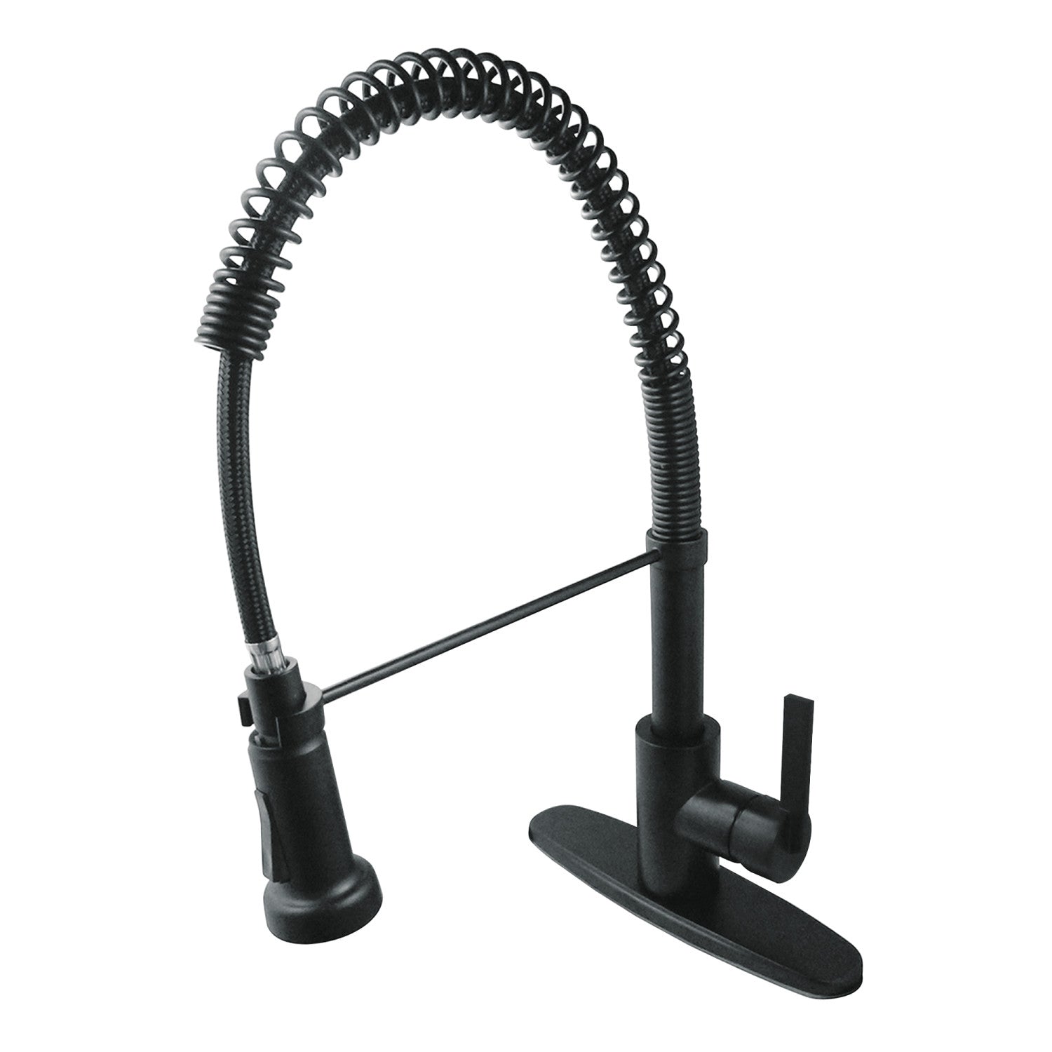 Kingston Sona GSY8880CTL - Robinet de cuisine monomanche continental 1-or-3 trou de montage de pont pré-rinçage, noir mat