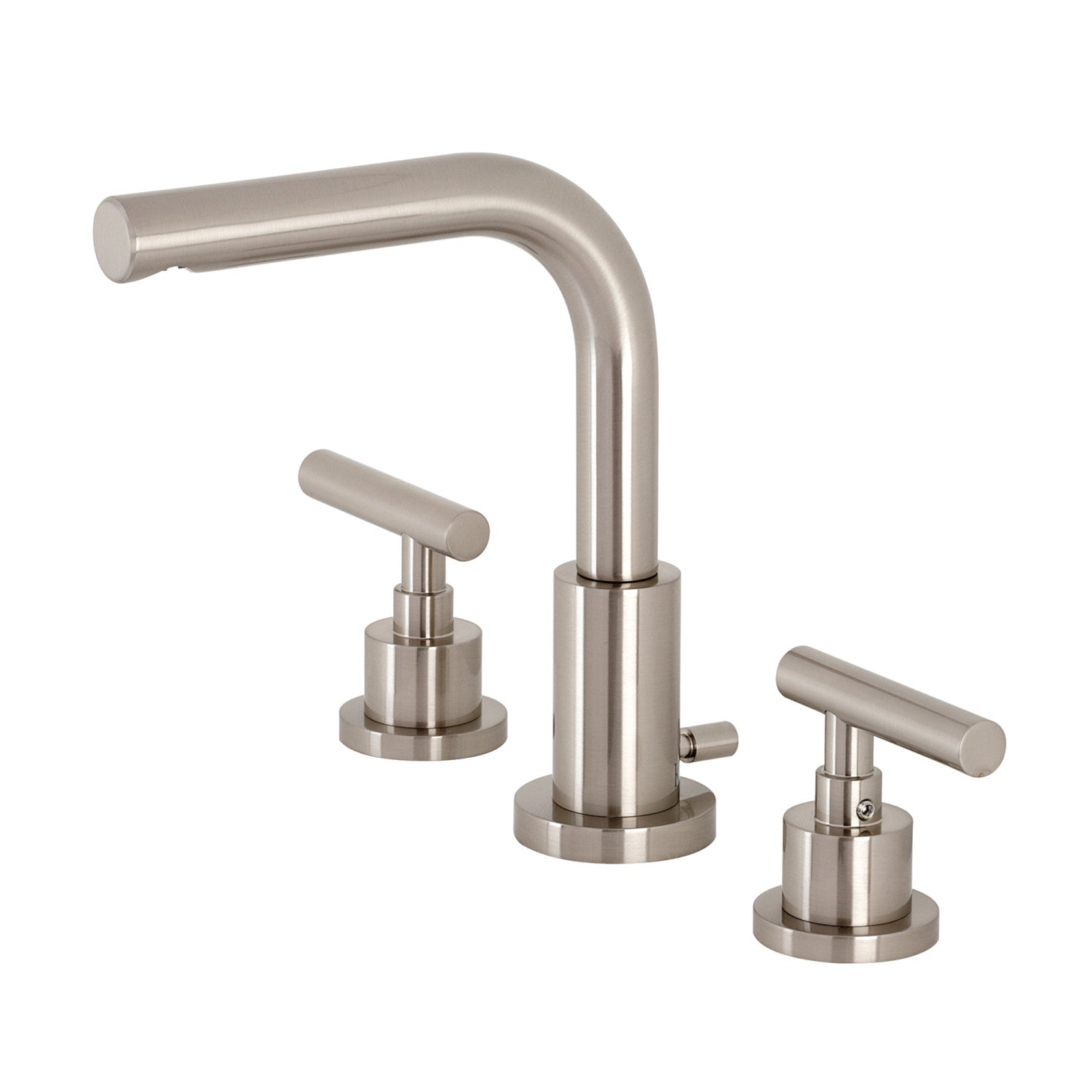 Kingston Sona FSC8958CML - Robinet de salle de bain à deux poignées 3 trous à montage sur table avec à tirette en laiton, nickel brossé