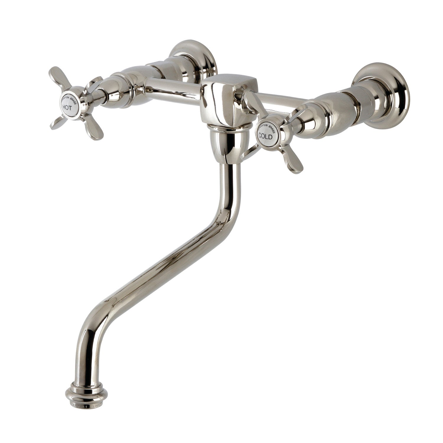 Kingston Heirloom KS1216BEX - Essex Double-Handle 2 trous Robinet de salle de bains mural, nickel poli