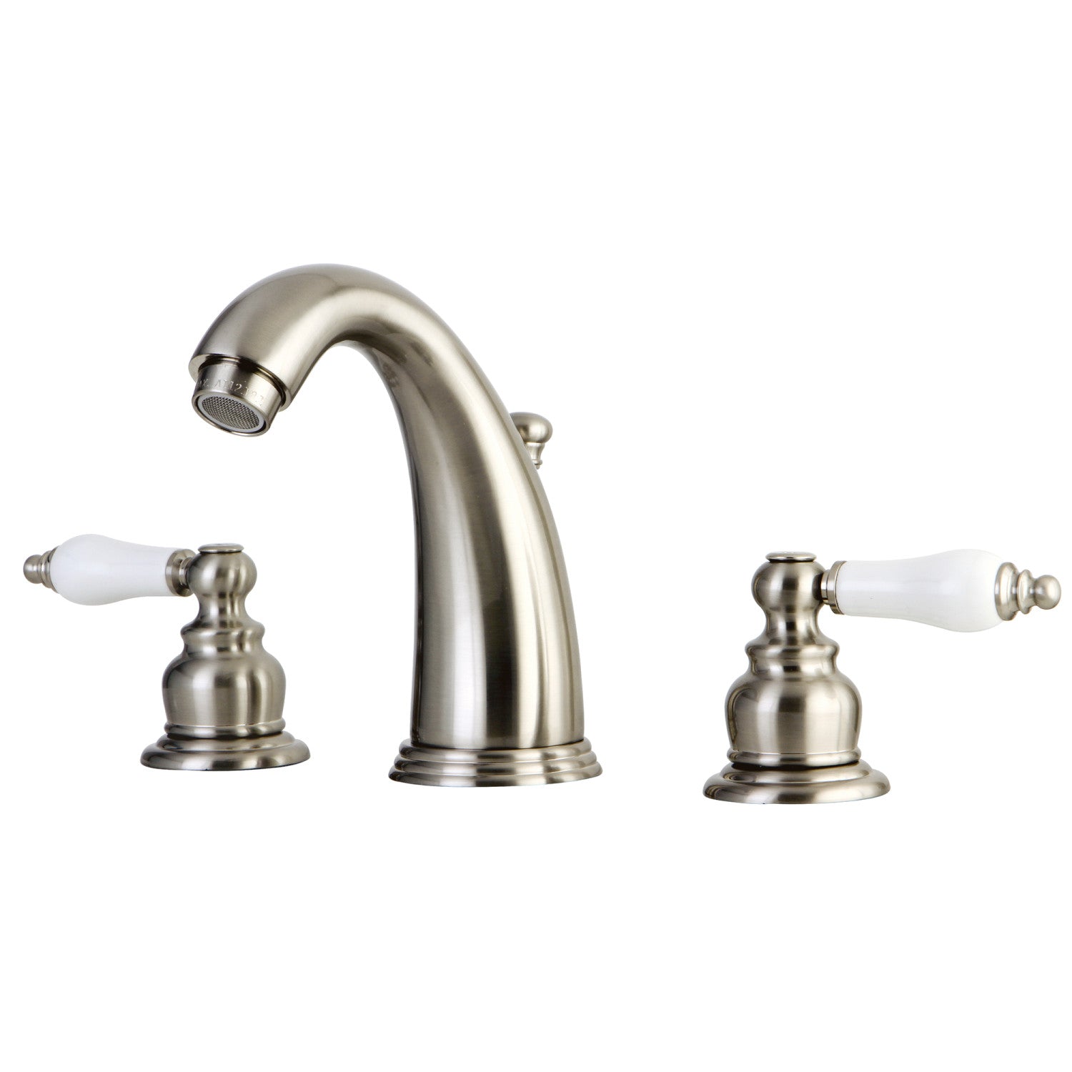 Kingston Heirloom GKB988PL - Robinet de salle de bains à entraxe large avec drain à tirette, nickel brossé