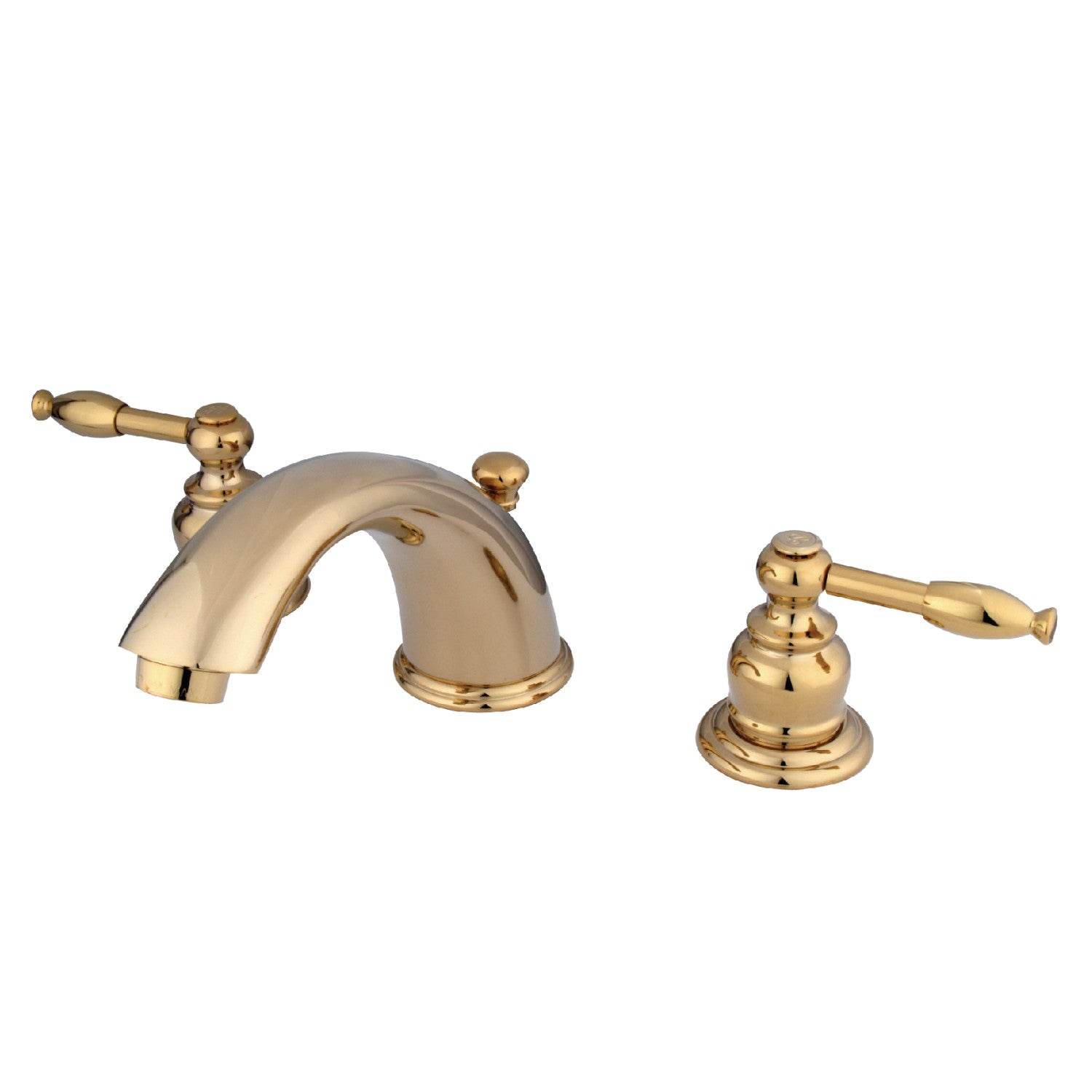 Kingston Heirloom KB962KL - Robinet de salle de bains à deux poignées Magellan 3 trous Robinet de salle de bains étendu avec drain à tirette, laiton poli