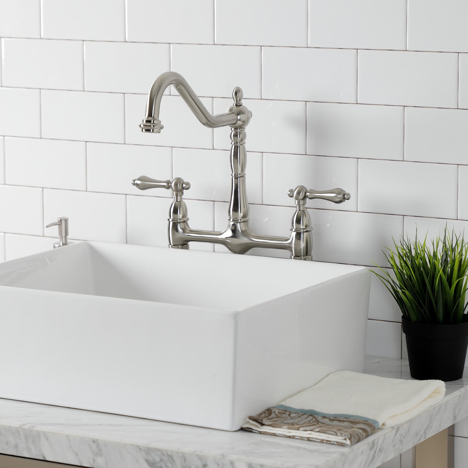 Kingston Sona CC53308DLTRMK2 - Trimscape Modern Plumbing Sink Trim Kit with Bottle Trap and Overflow Drain, Brushed Nickel