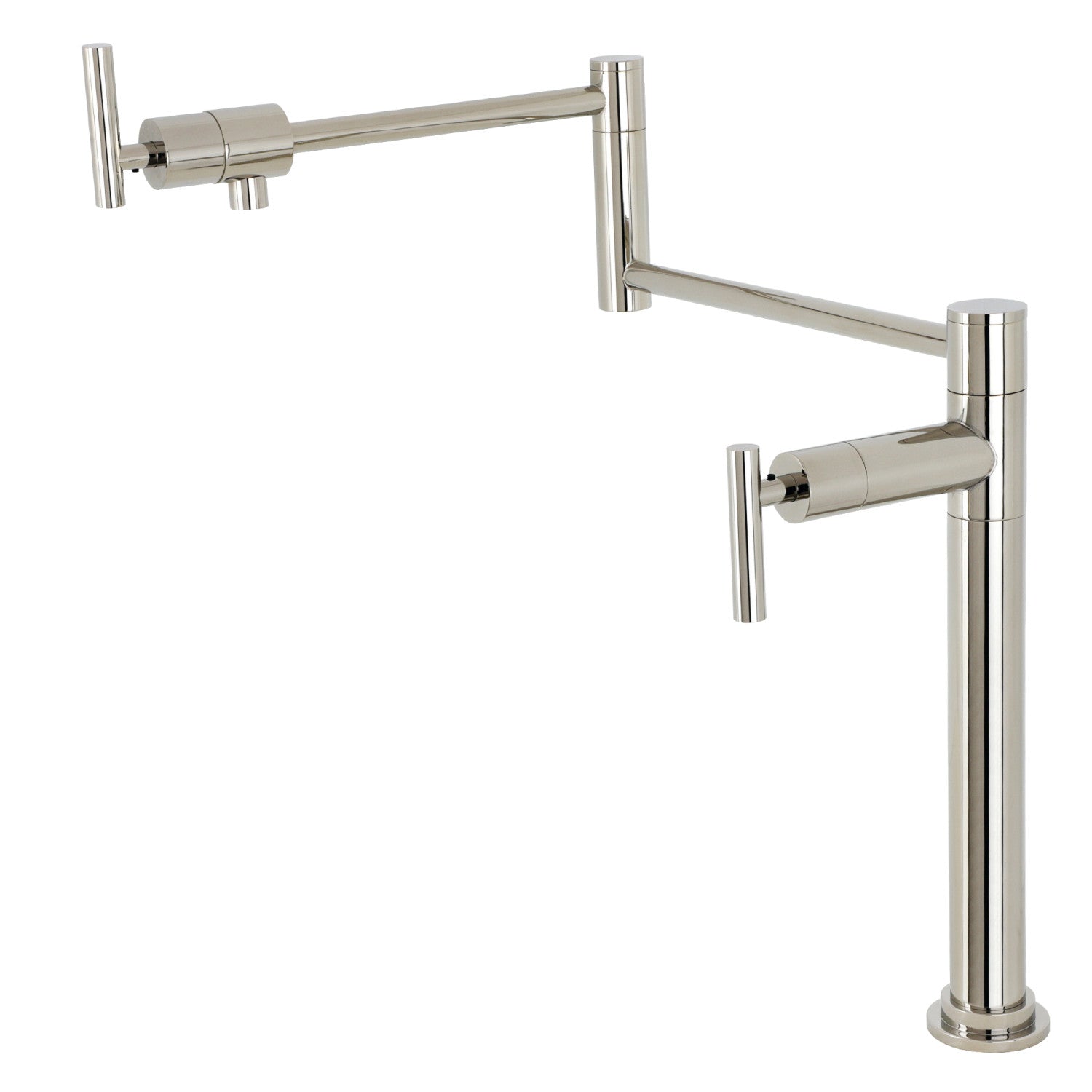 Kingston Sona KS4706CML - Robinet de remplissage de pot de plate-forme à deux poignées 1 trou, nickel poli