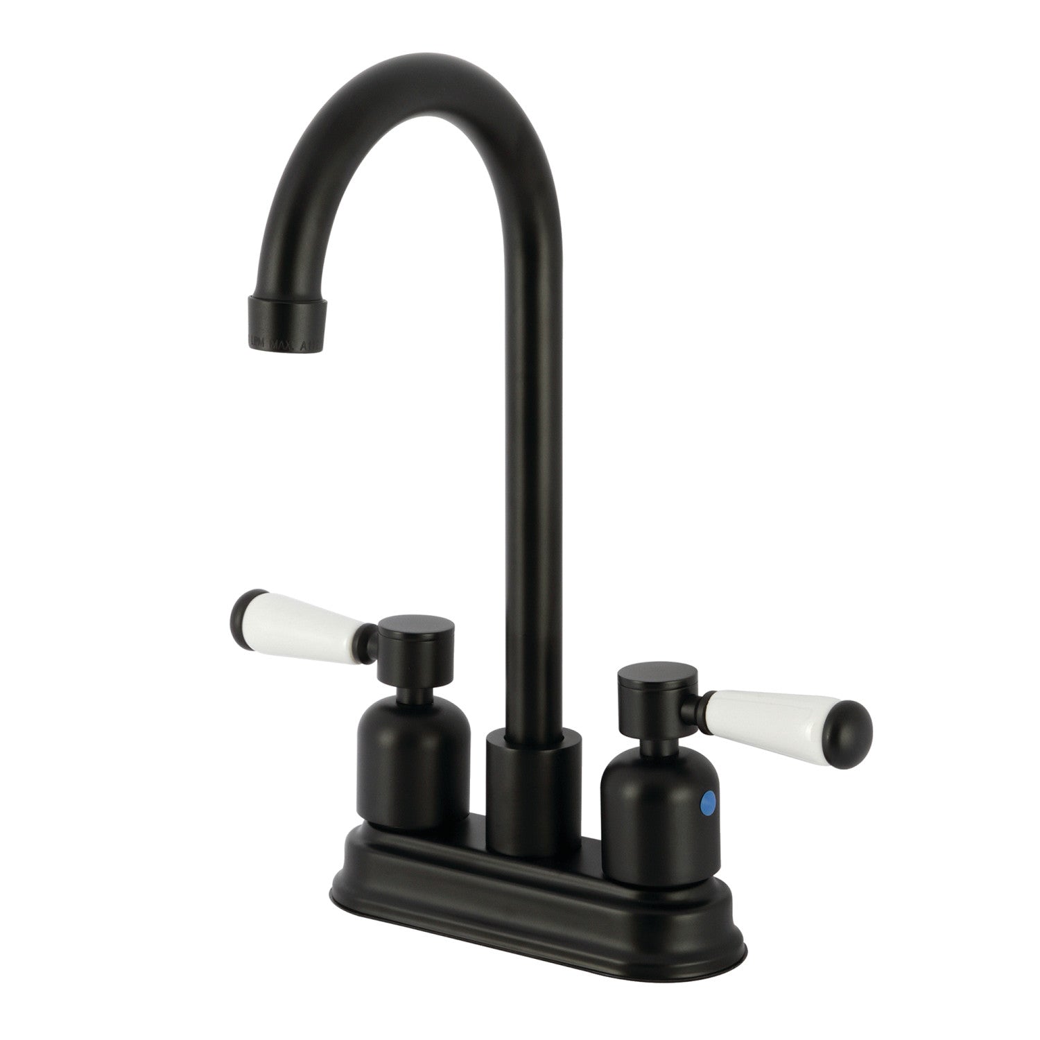 Kingston Tulare KB8490DPL - Robinet de bar à deux poignées 2 trous, noir mat
