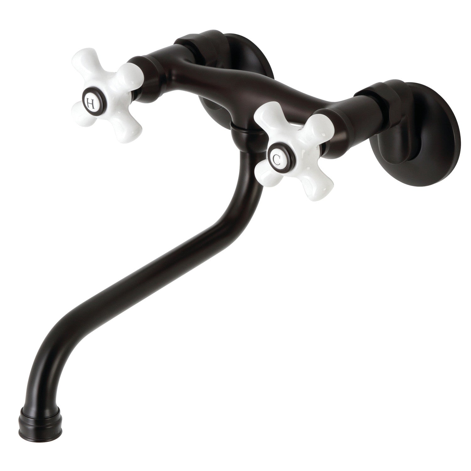 Kingston Heirloom KS615ORB - Robinet de salle de bains à double poignée 2 trous Wall Mount, bronze frotté à l'huile
