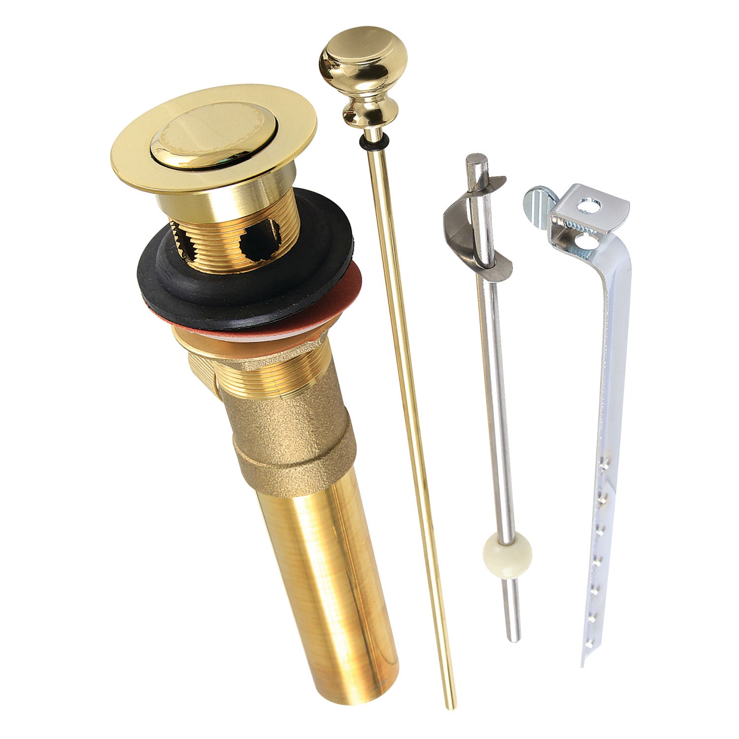 Kingston Trimscape KB2002 Brass Pop-Up Bathroom Sink Drain with Overflow, 22 Gauge, Polished Brass
