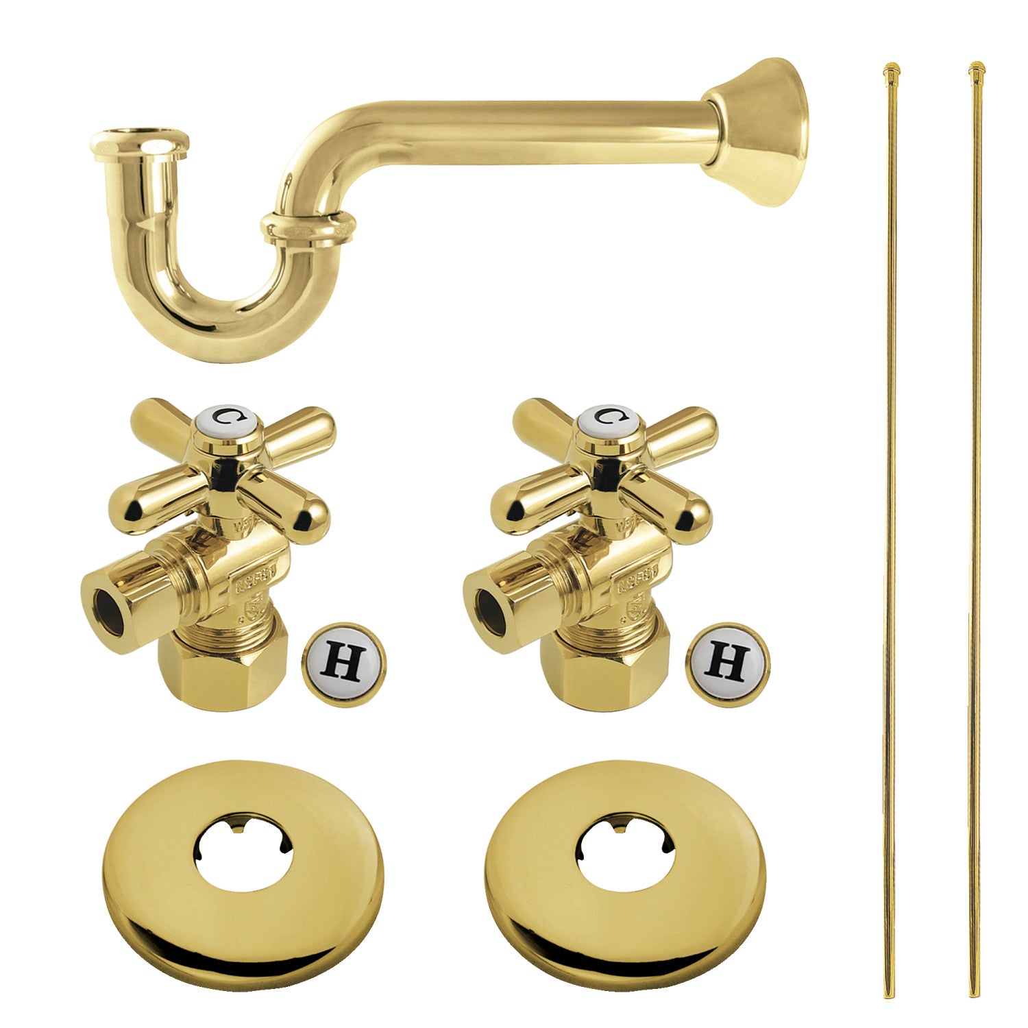 Kingston Heirloom KPK302 - Trimscape Traditional Plumbing Supply Kit Combo, Polished Brass