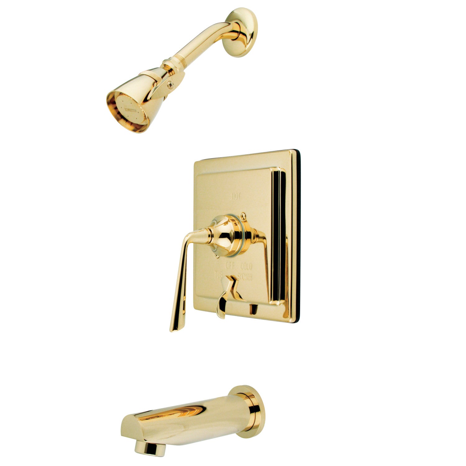 Kingston Sona KB86520ZL - Robinet de baignoire et de douche à pression simple poignée Silver Sage, laiton poli