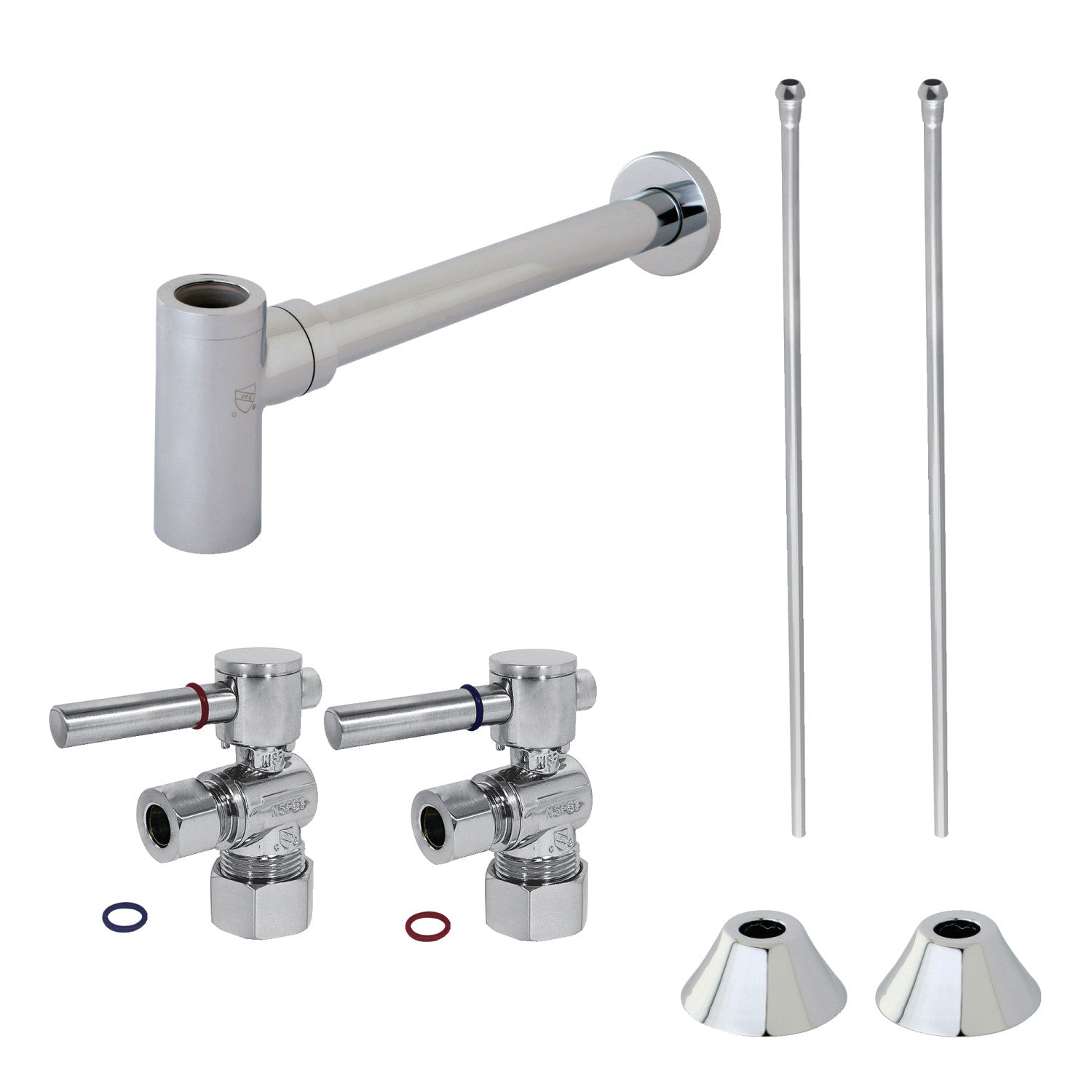 Kingston Sona CC53301DLLKB30 - Trimscape Modern Plumbing Sink Trim Kit with Bottle Trap, Polished Chrome