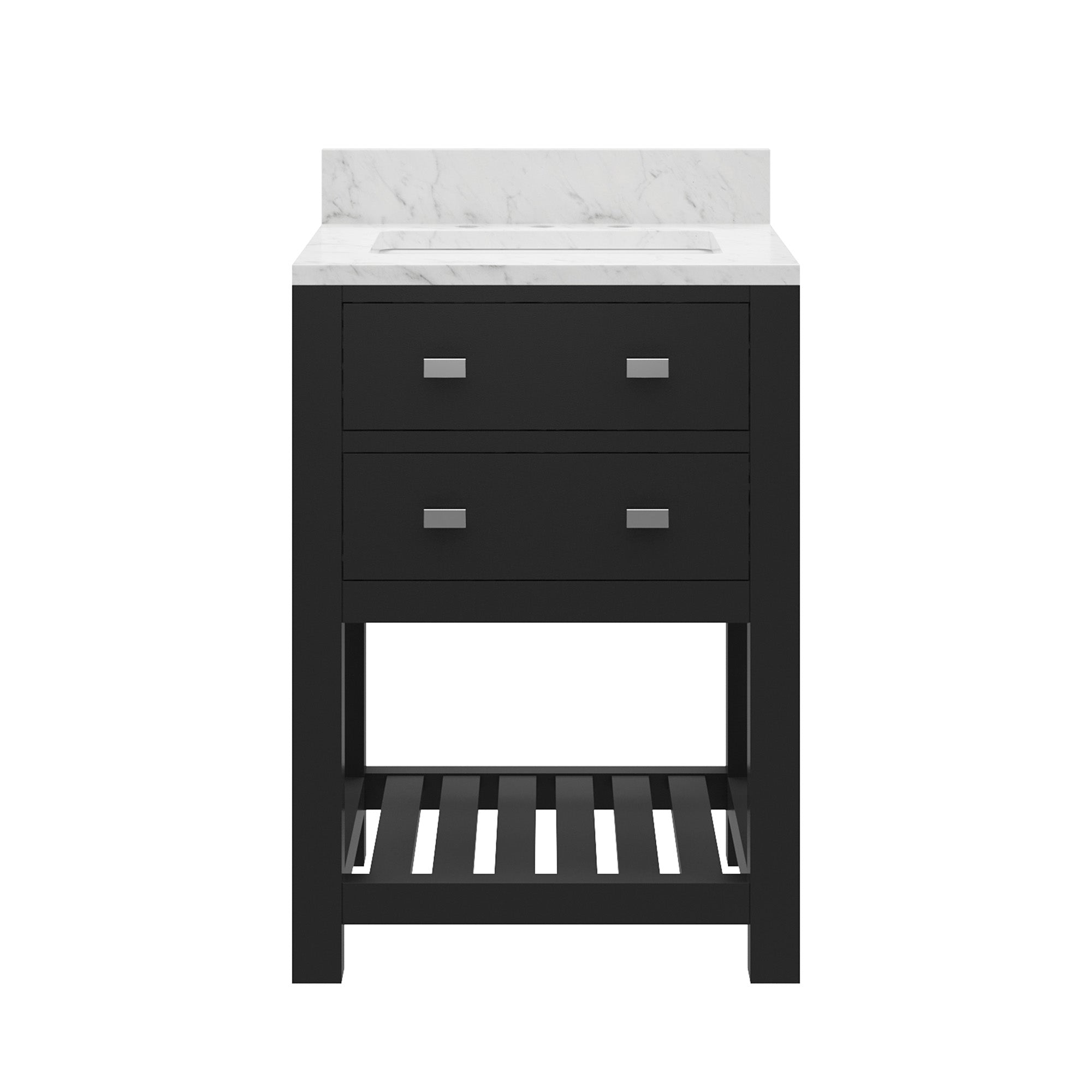 Kingston Luxe MA24CW01ES - 24 in. x 21.5 in. Bathroom Vanity Carrara White Marble Top, Espresso