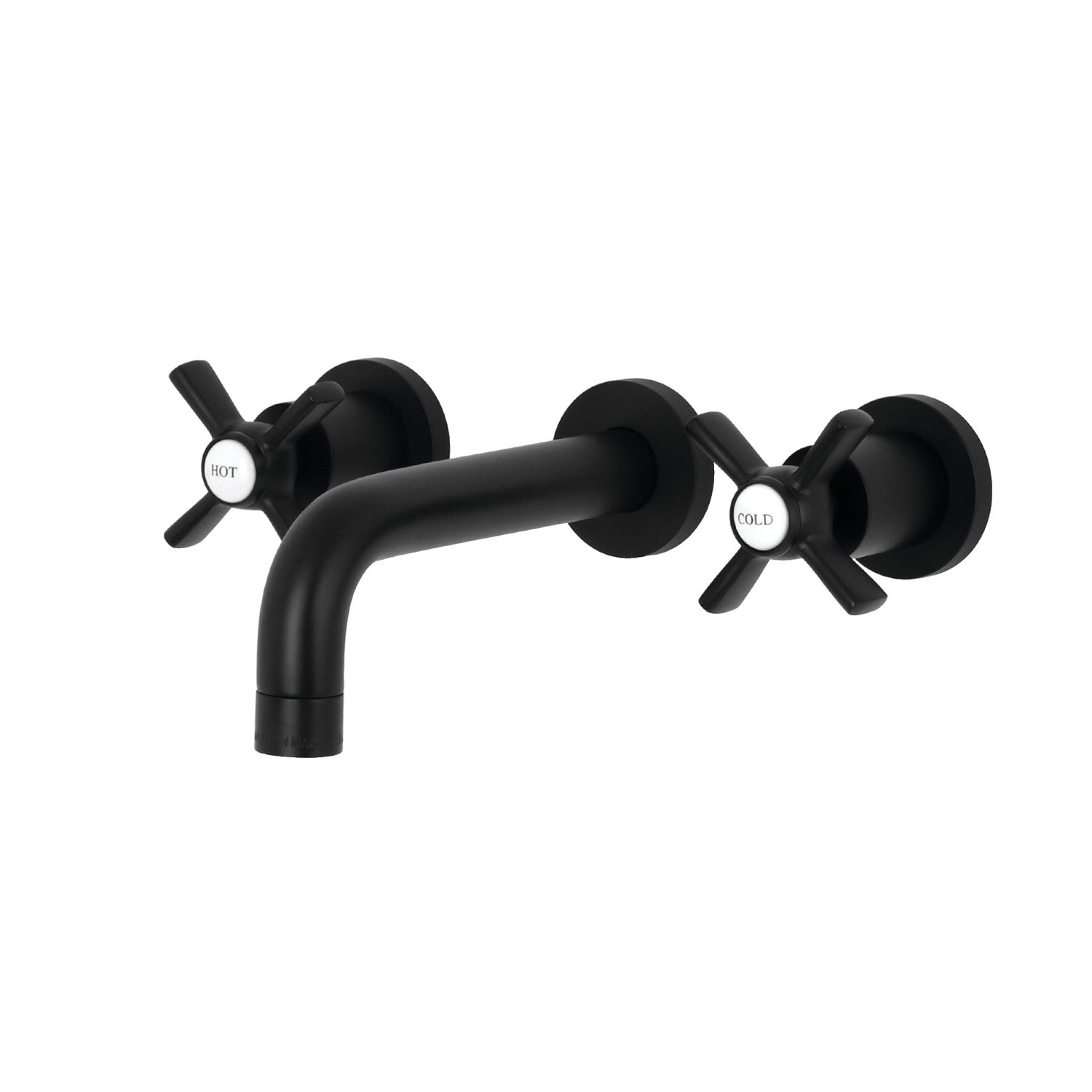 Kingston Sona KS8120ZX - Millennium Double-Handle 3-Hole Wall Mount Bathroom Faucet, Matte Black